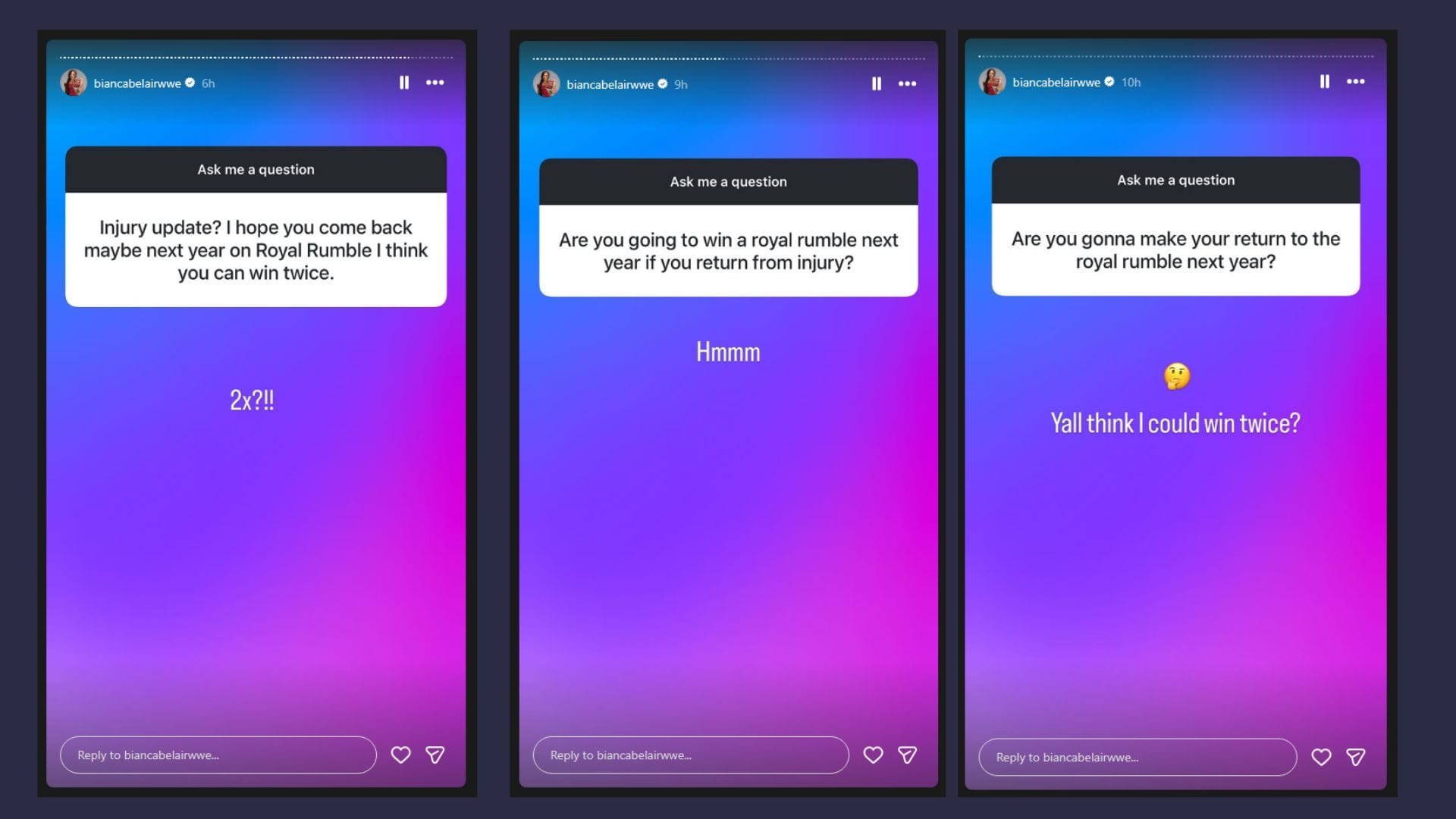 Bianca Belair&#039;s response to Royal Rumble return! [Images from Bianca Belair&#039;s Instagram]