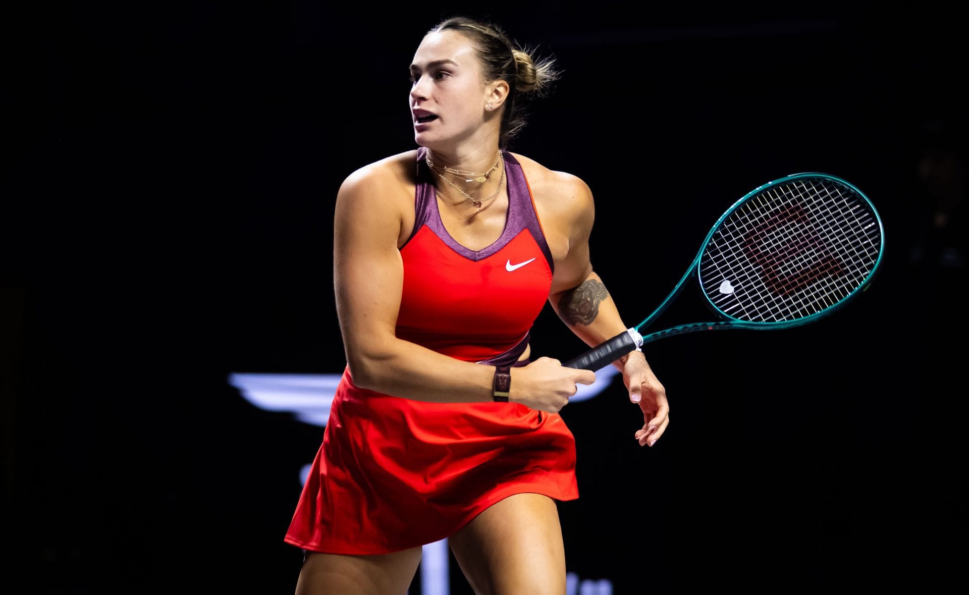 Aryna Sabalenka in action at the 2025 WTA Finals (Source: Getty)