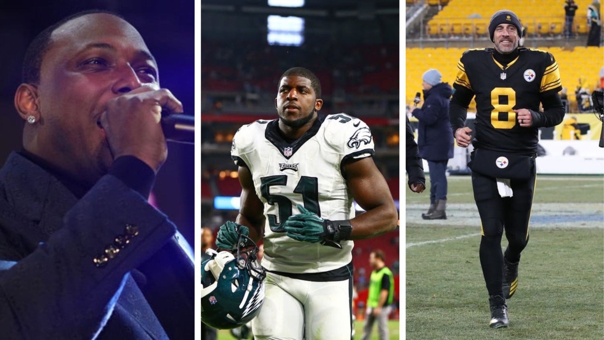 LeSean McCoy, Emmanuel Acho, and Aaron Rodgers