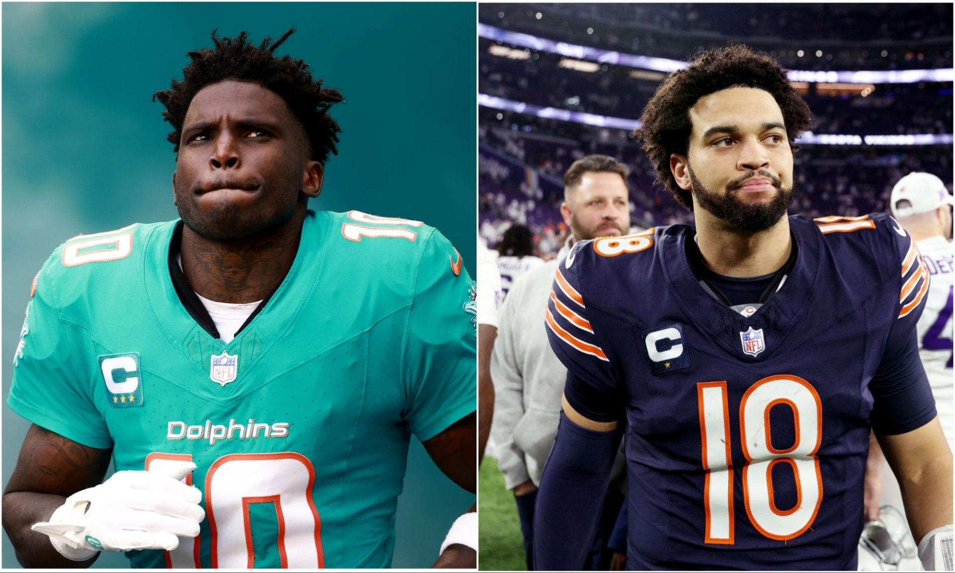 Tyreek Hill starts following Caleb Williams