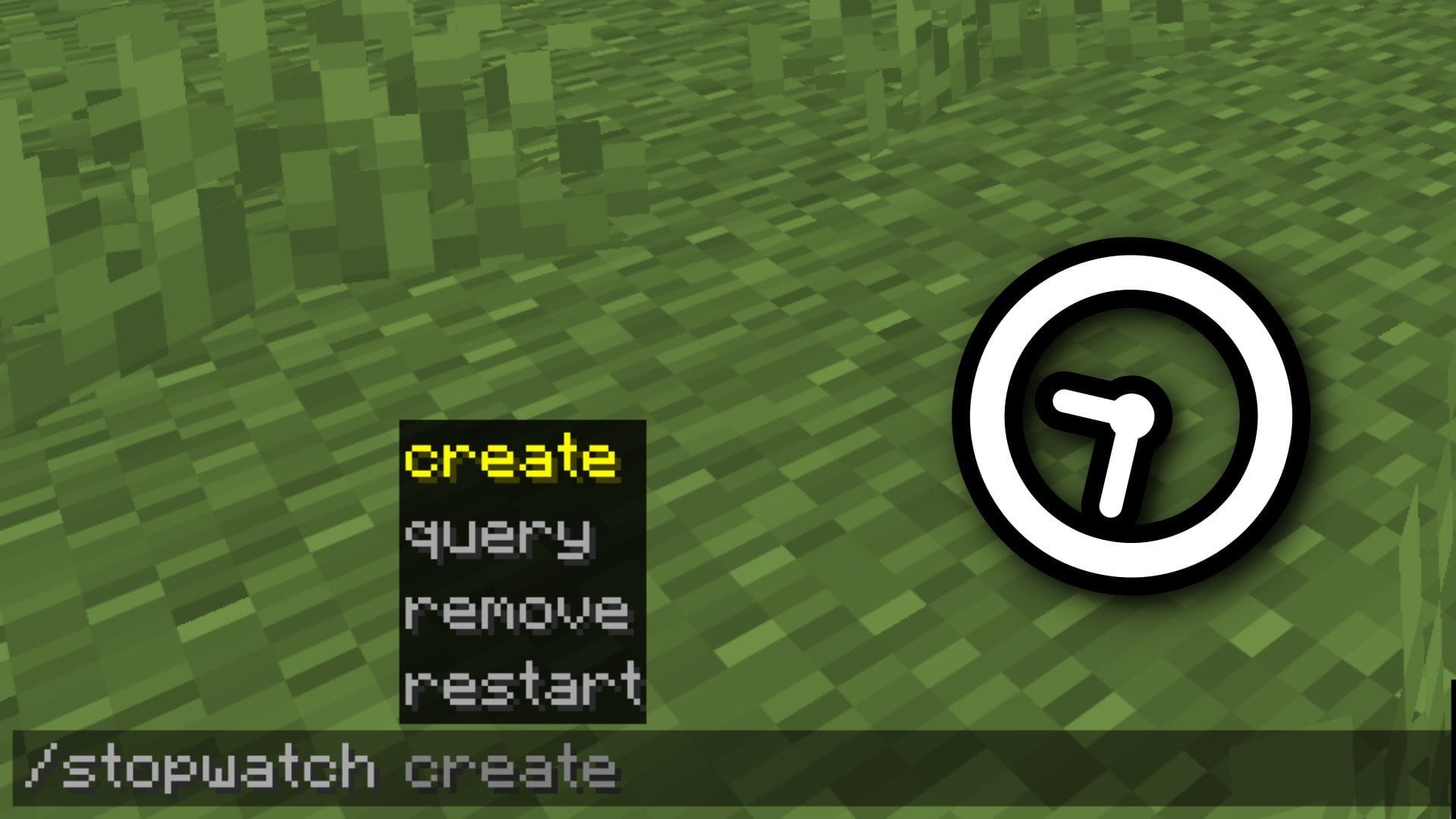 Stopwatch command simply adds a stopwatch that records real-life time (Image via Sportskeeda Gaming || Mojang Studios)