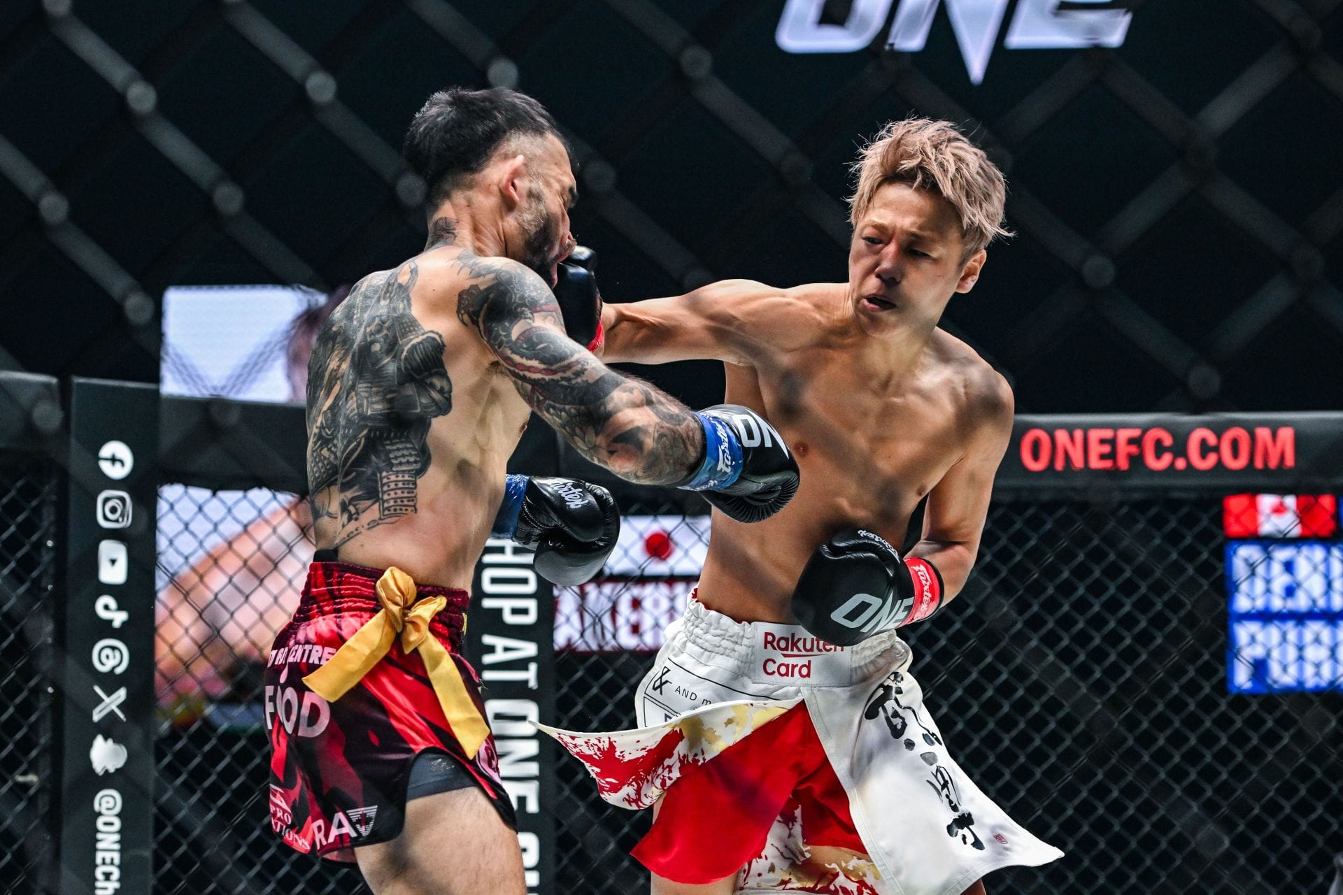 Takeru Segawa&rsquo;s (R) epic finish of Denis Puric | Photo by ONE Championship