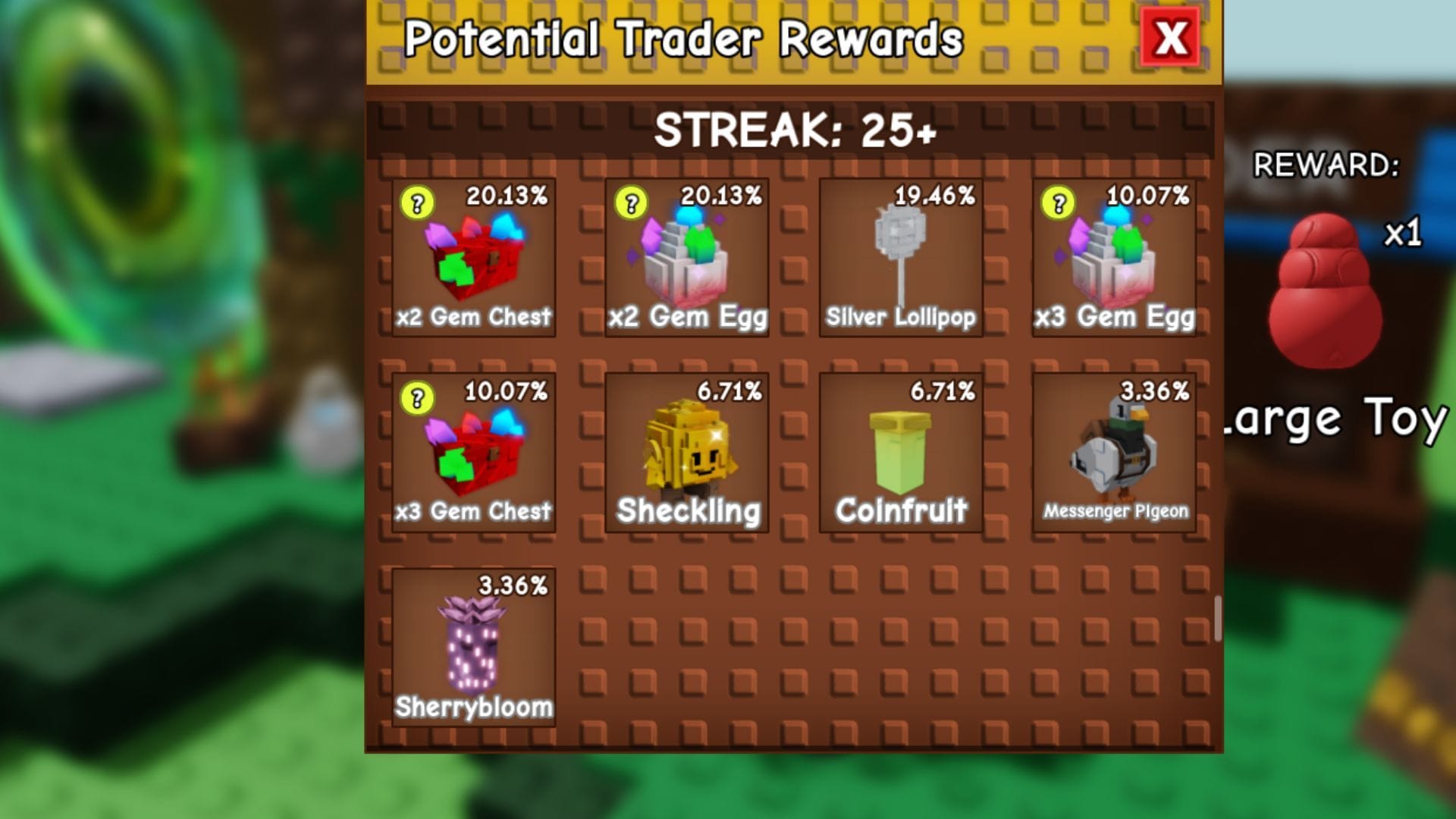 The Sherrybloom plant in Trader Rewards (Image via Roblox)