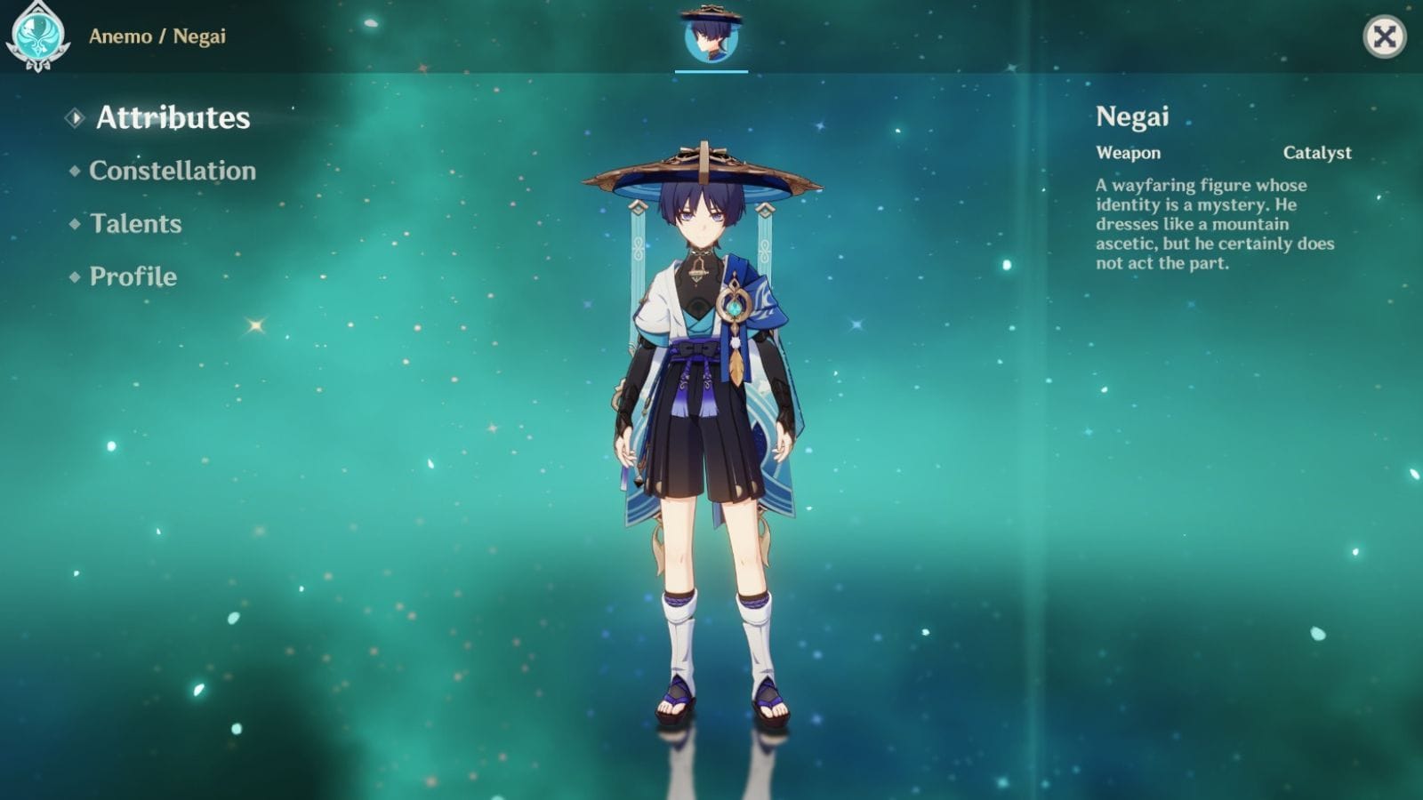 Screenshot of Wanderer in-game (Image via HoYoverse)