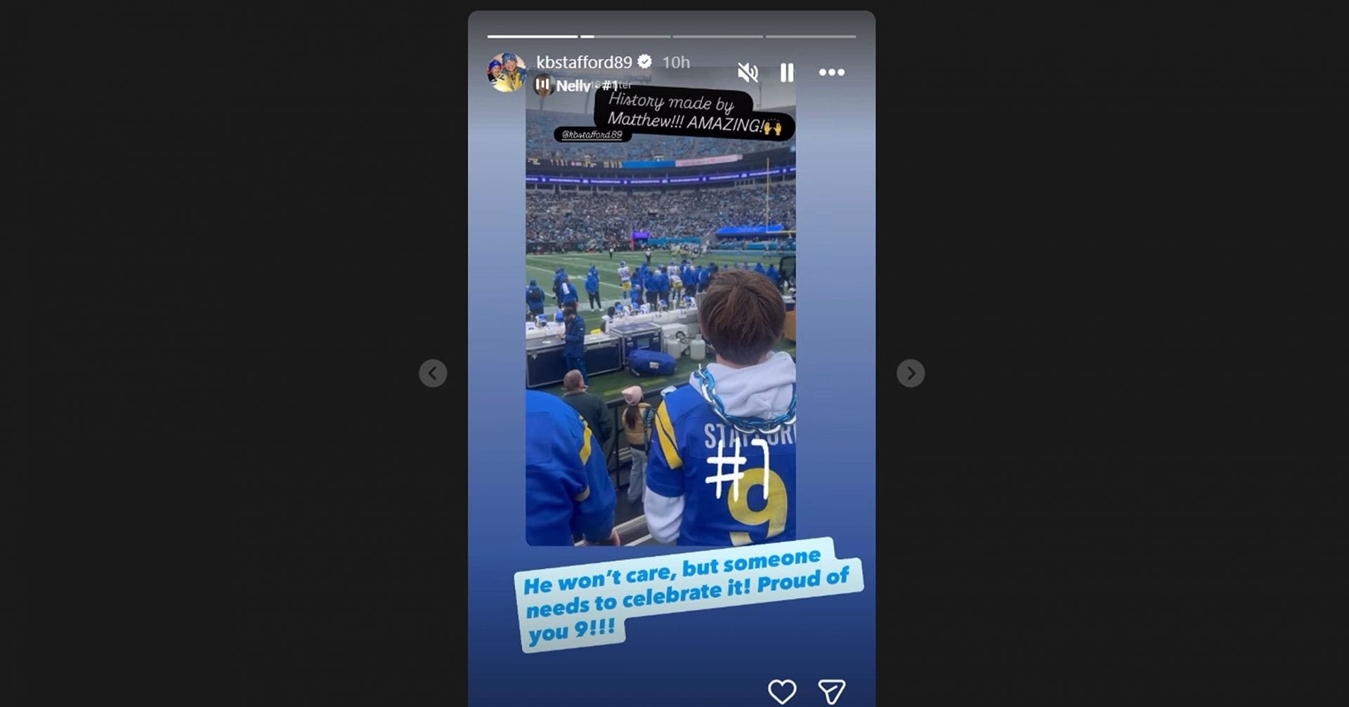 Matthew Stafford&#039;s wife Kelly goes against the grain after Rams QB passes Tom Brady to create NFL history/@kbstafford89