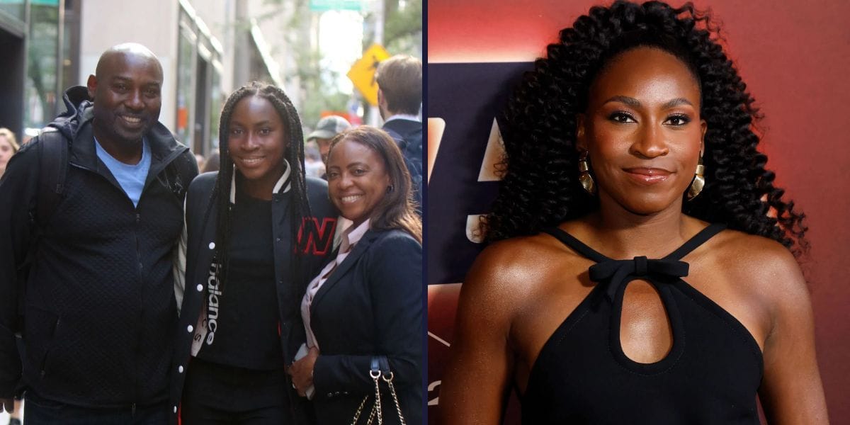 Coco Gauff's mother Candi & father Corey go on a date as duo enjoy Stephen Sondheim's Broadway show in New York
