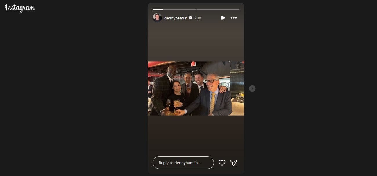 Denny Hamlin&#039;s story on Instagram (December 11). Source: Screenshot @dennyhamlin on Instagram