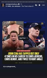 Snapshot of Chris Jericho's story (Image: Instagram.com)