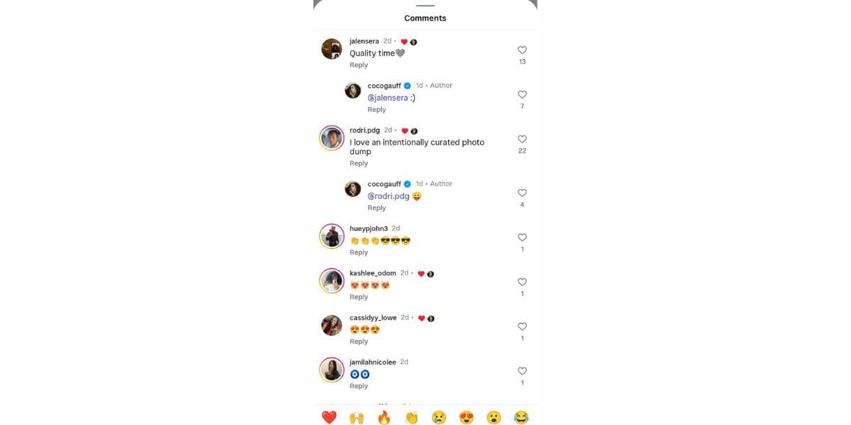 Jalen Sera&#039;s comment on Gauff&#039;s Instagram post