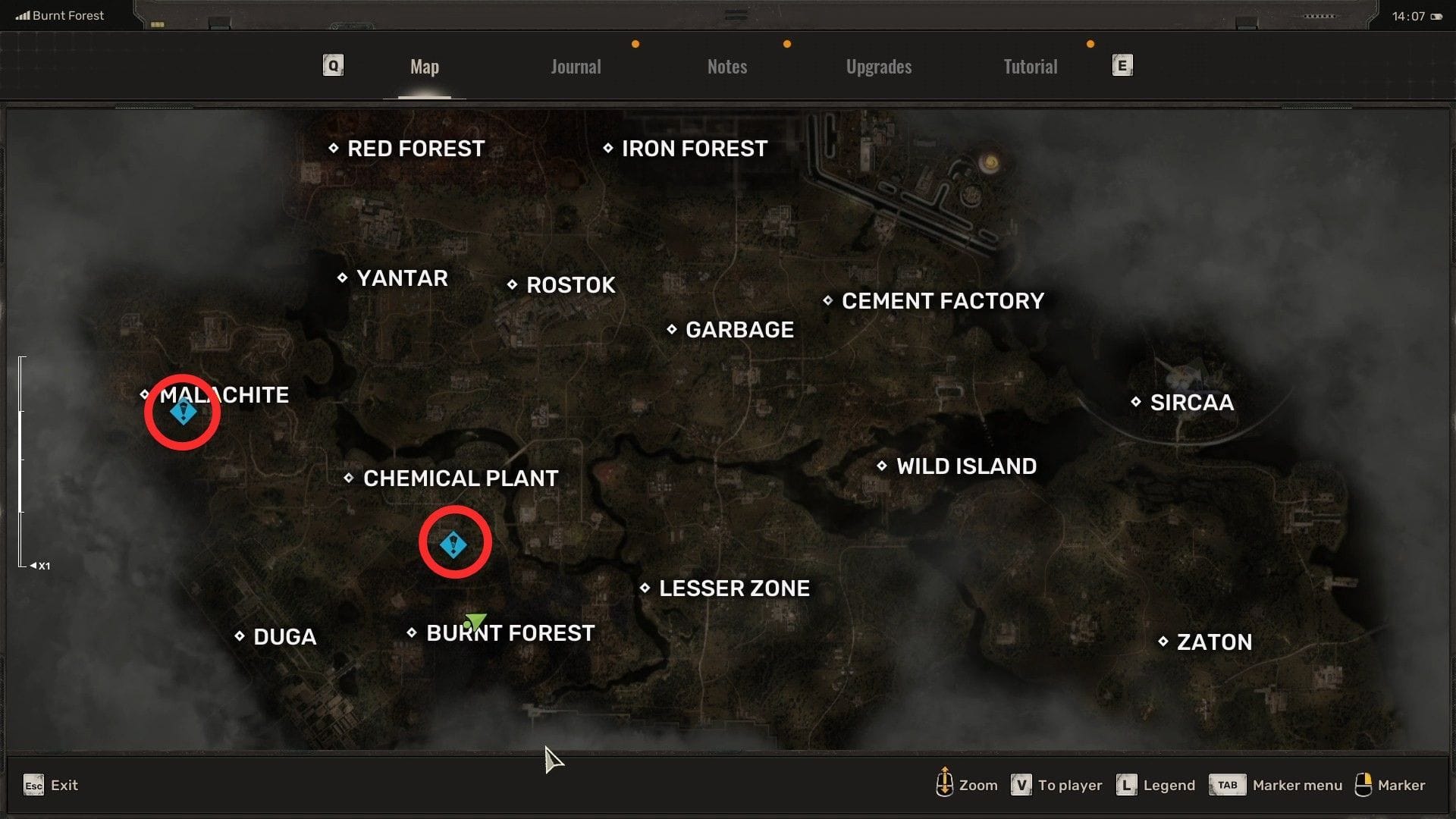 Rascal et Medulin sont situés respectivement dans les régions de l'usine chimique et de Malachite (Image via GSC Game World)