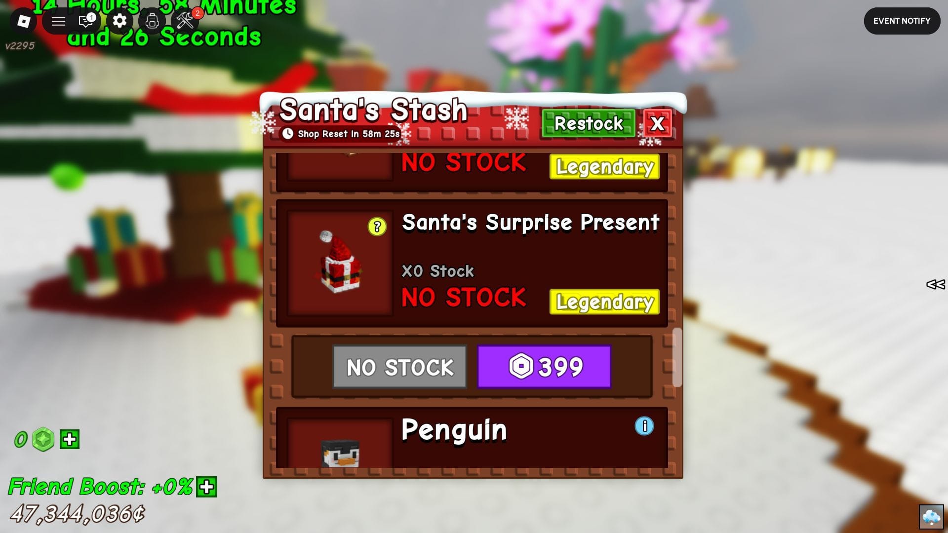 Santa&#039;s Surprise Present in the Christmas Shop (Image via Roblox)