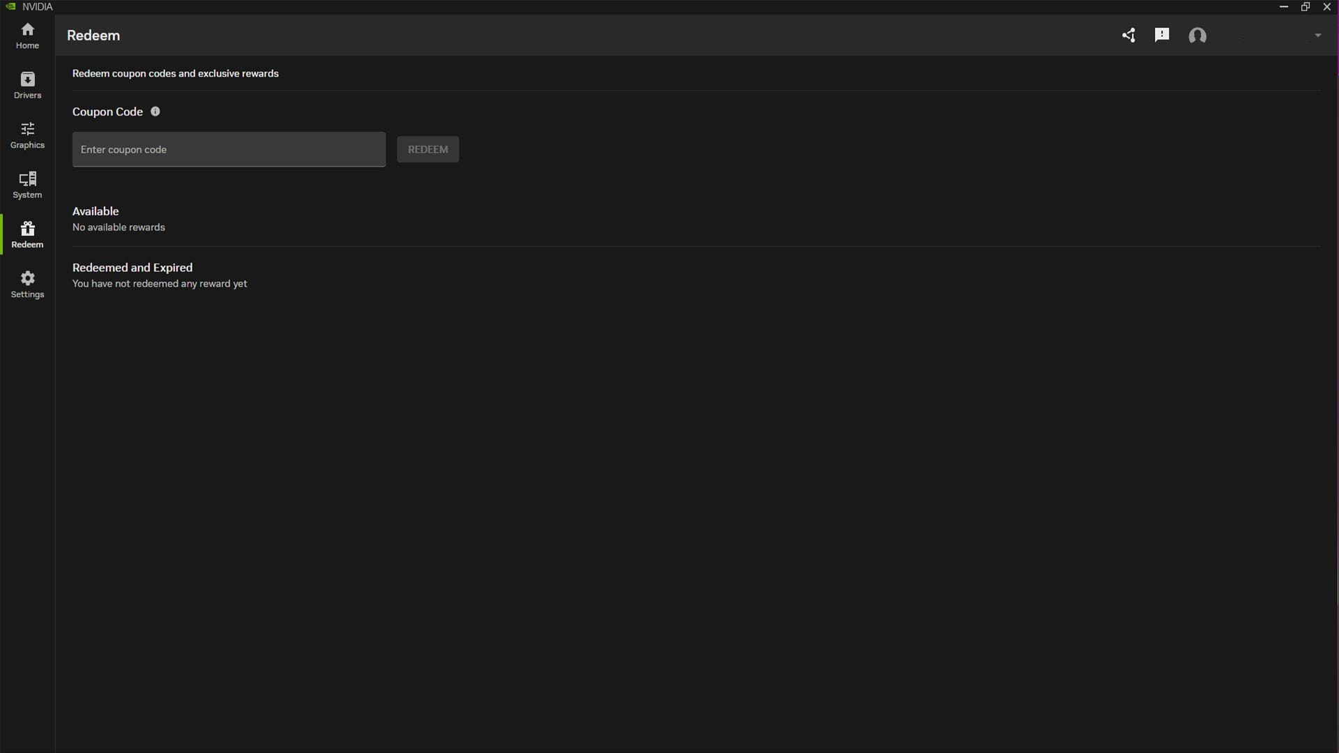 NVIDIA App Redeem screen for PC users (Image via NVIDIA)