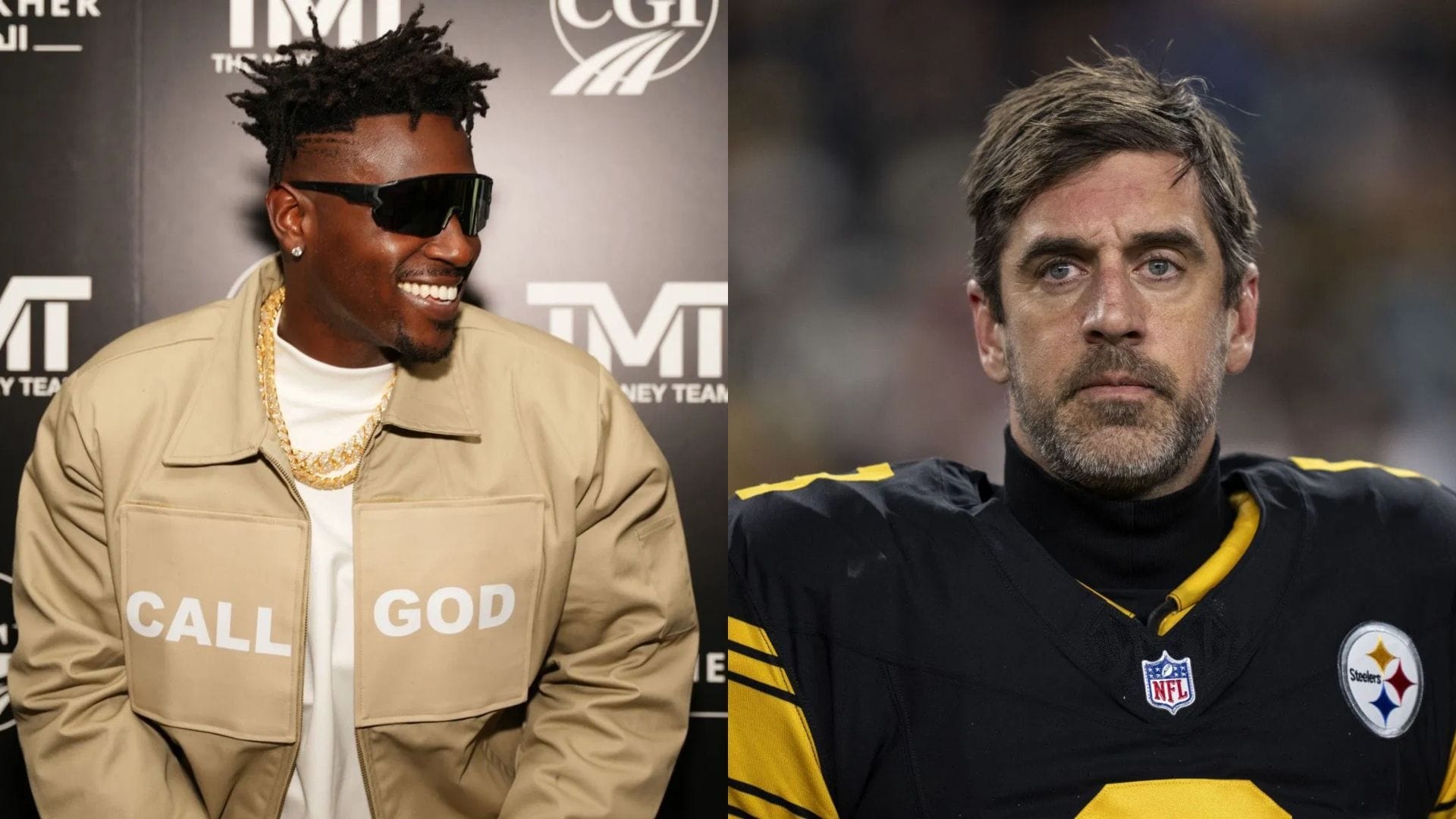 Antonio Brown reacts to Aaron Rodgers