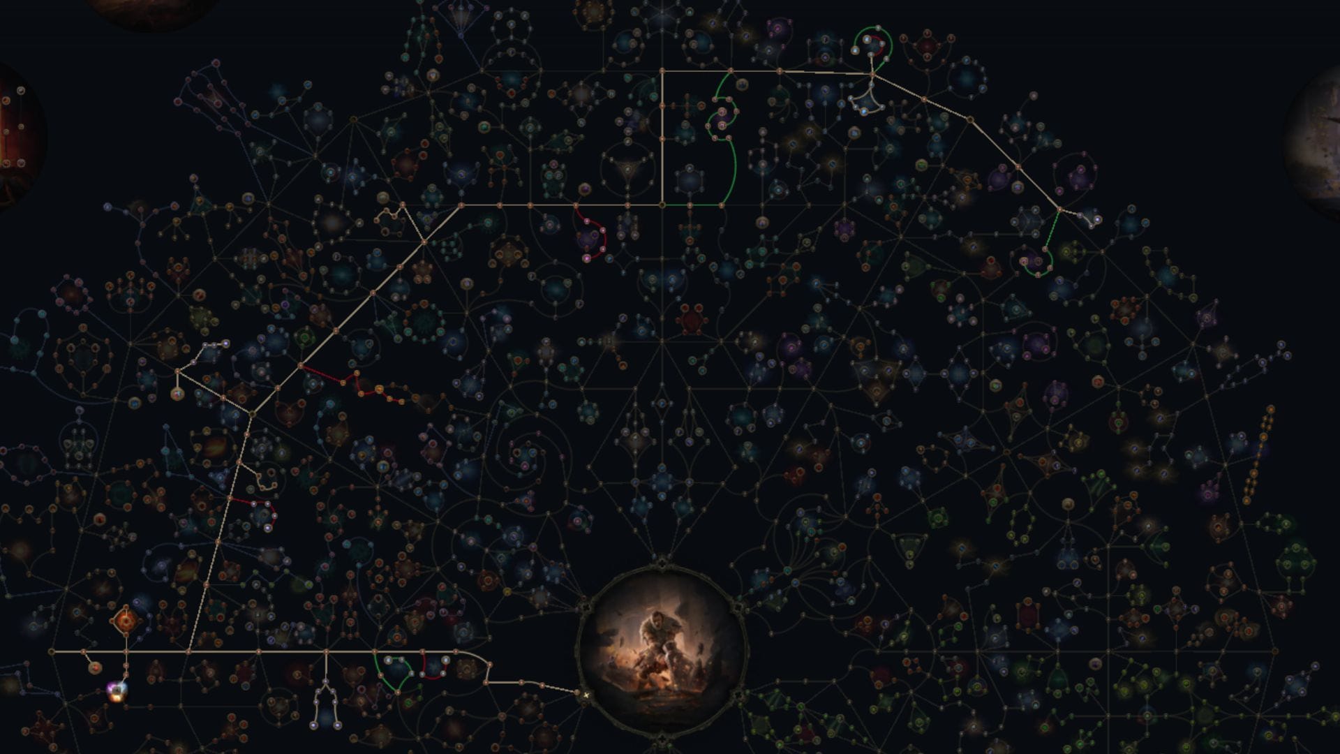 Use the green nodes for curse application in PoE2 (Image via GGG)