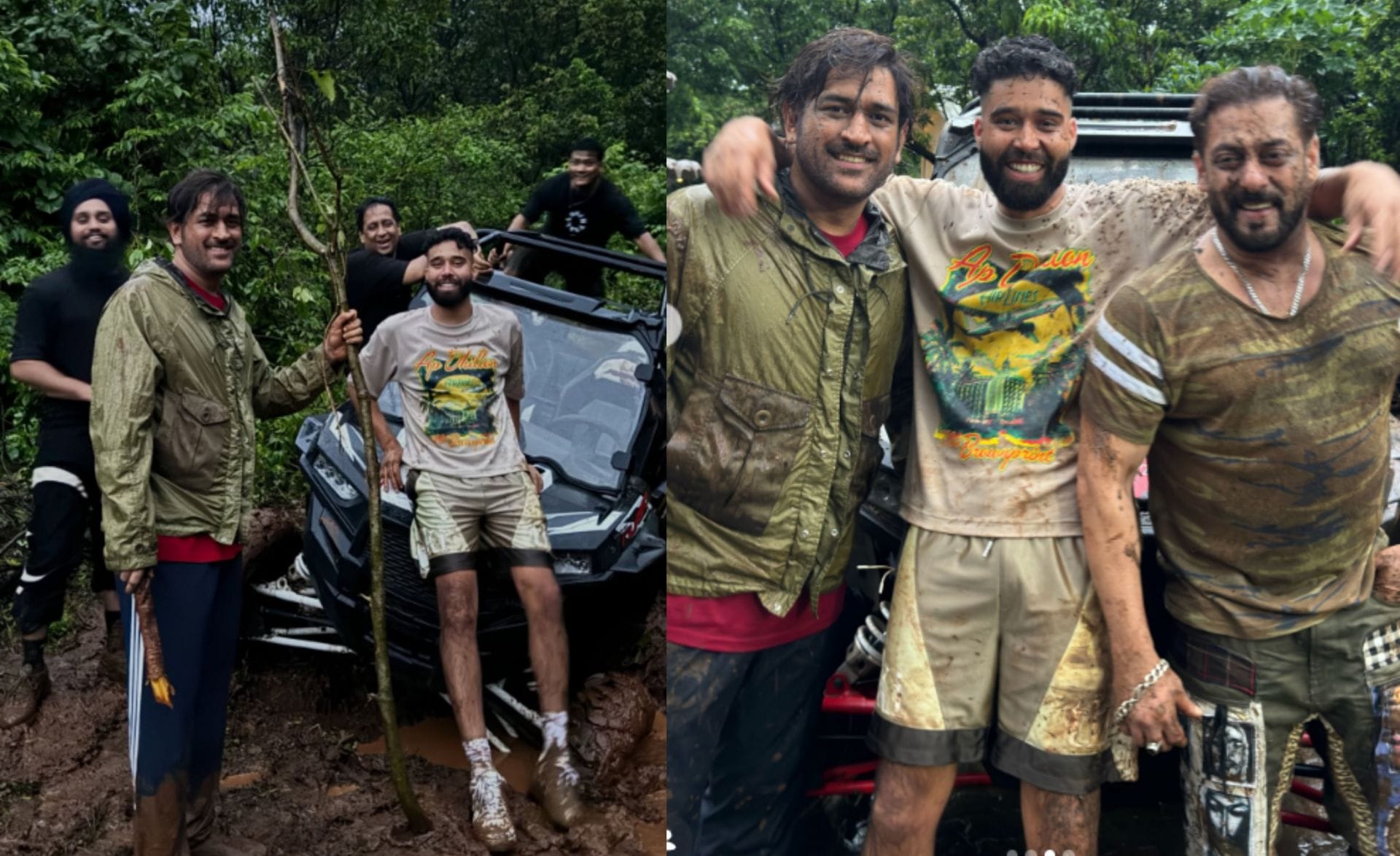 MS Dhoni enjoys a fun activity with Salman Khan and AP Dhillon ahead of ...