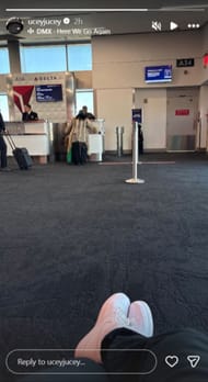 Jey Uso posts a picture from the airport (Screenshot via @uceyjucey on Instagram)