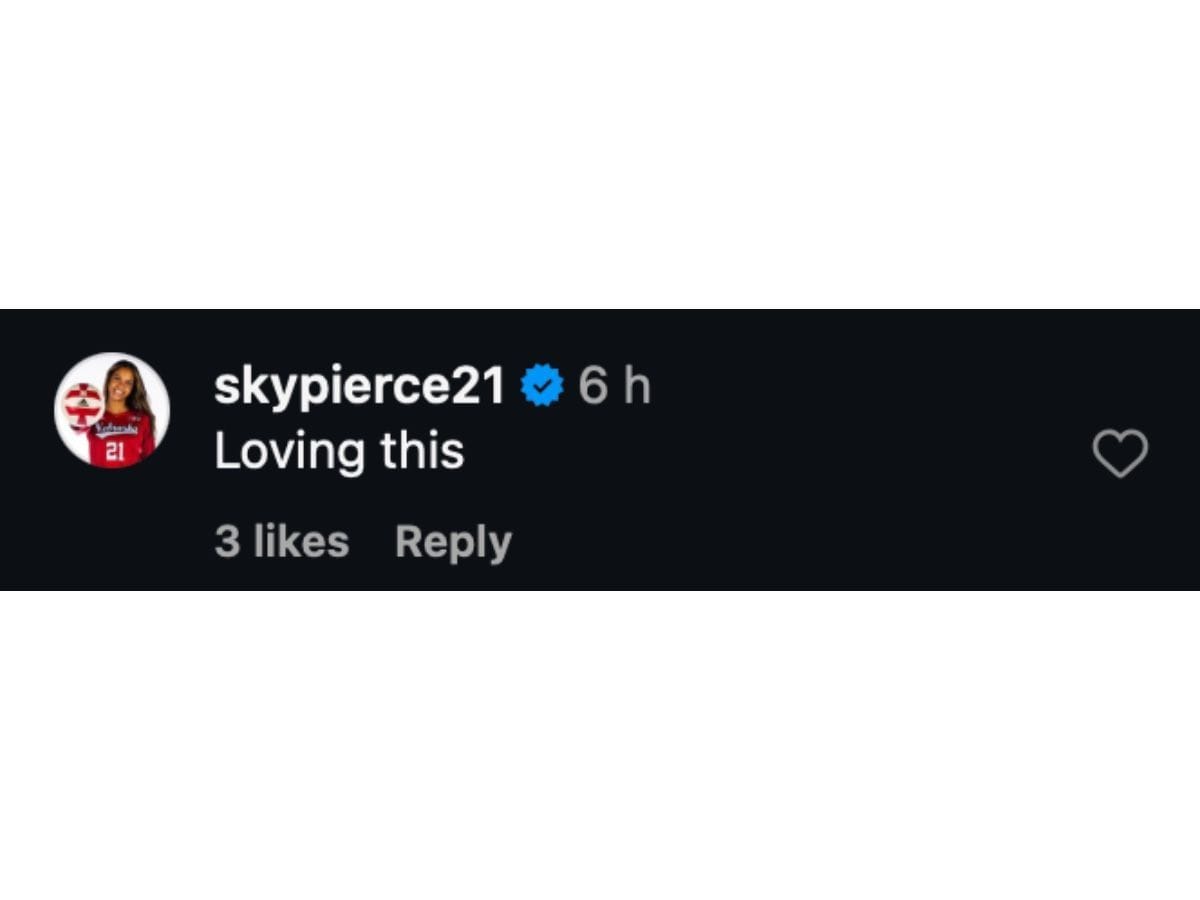 Reilly's comment on Instagram