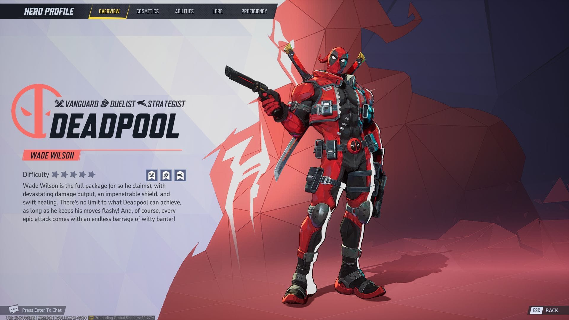 Deadpool in Marvel Rivals menu (Image via Sportskeeda Gaming || NetEase Games)