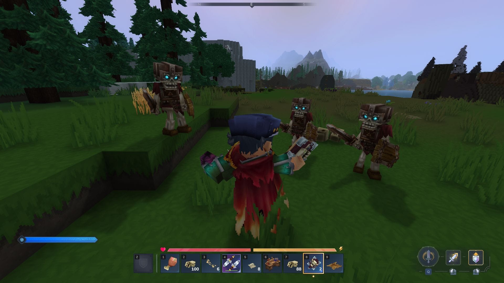 Use the Grimore to summon skeletons in Hytale (Image via Sportskeeda Gaming || Hypixel Studios)