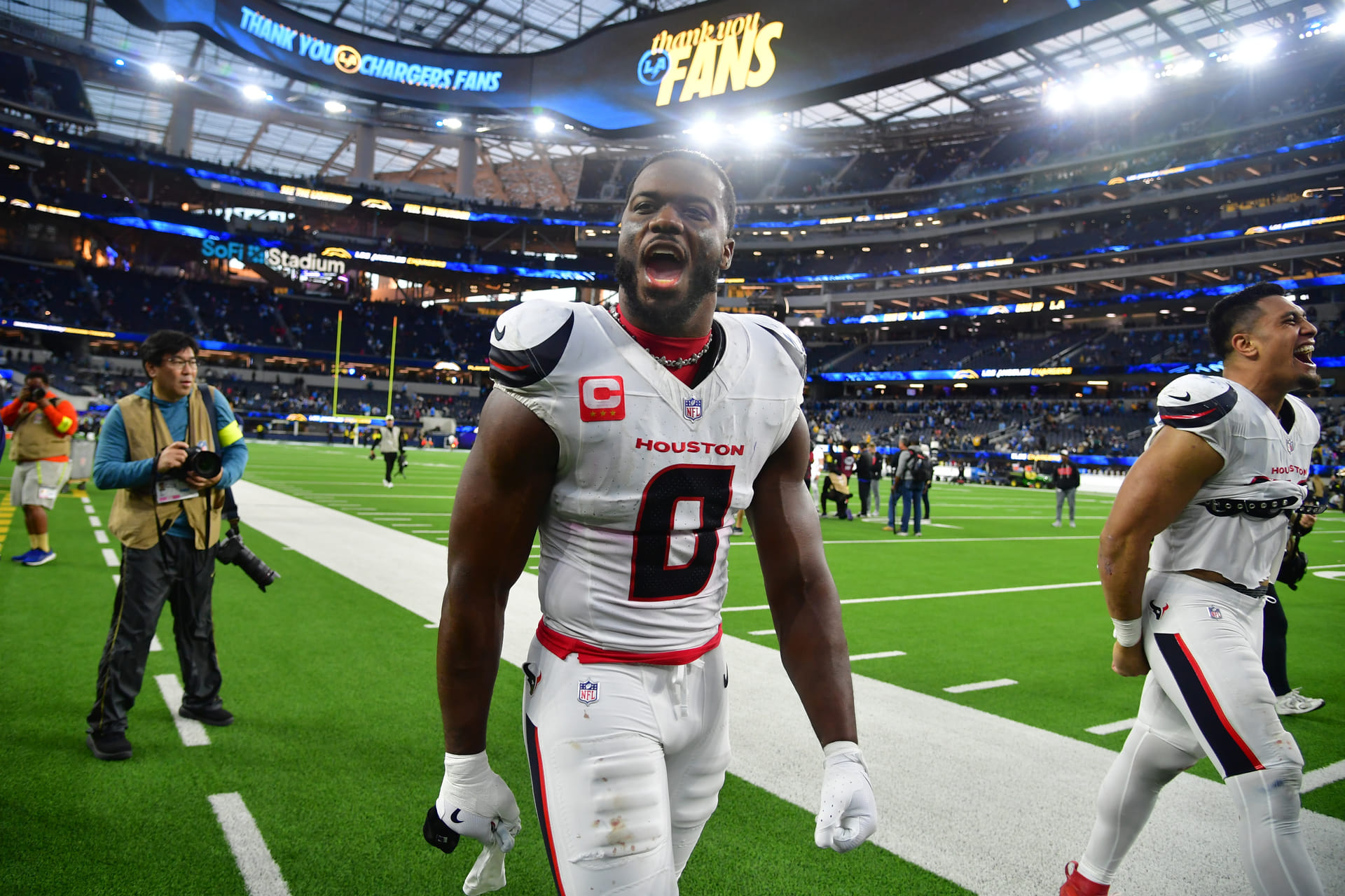 NFL: Houston Texans LB Azeez Al-Shaair - Zdroj: Imagn