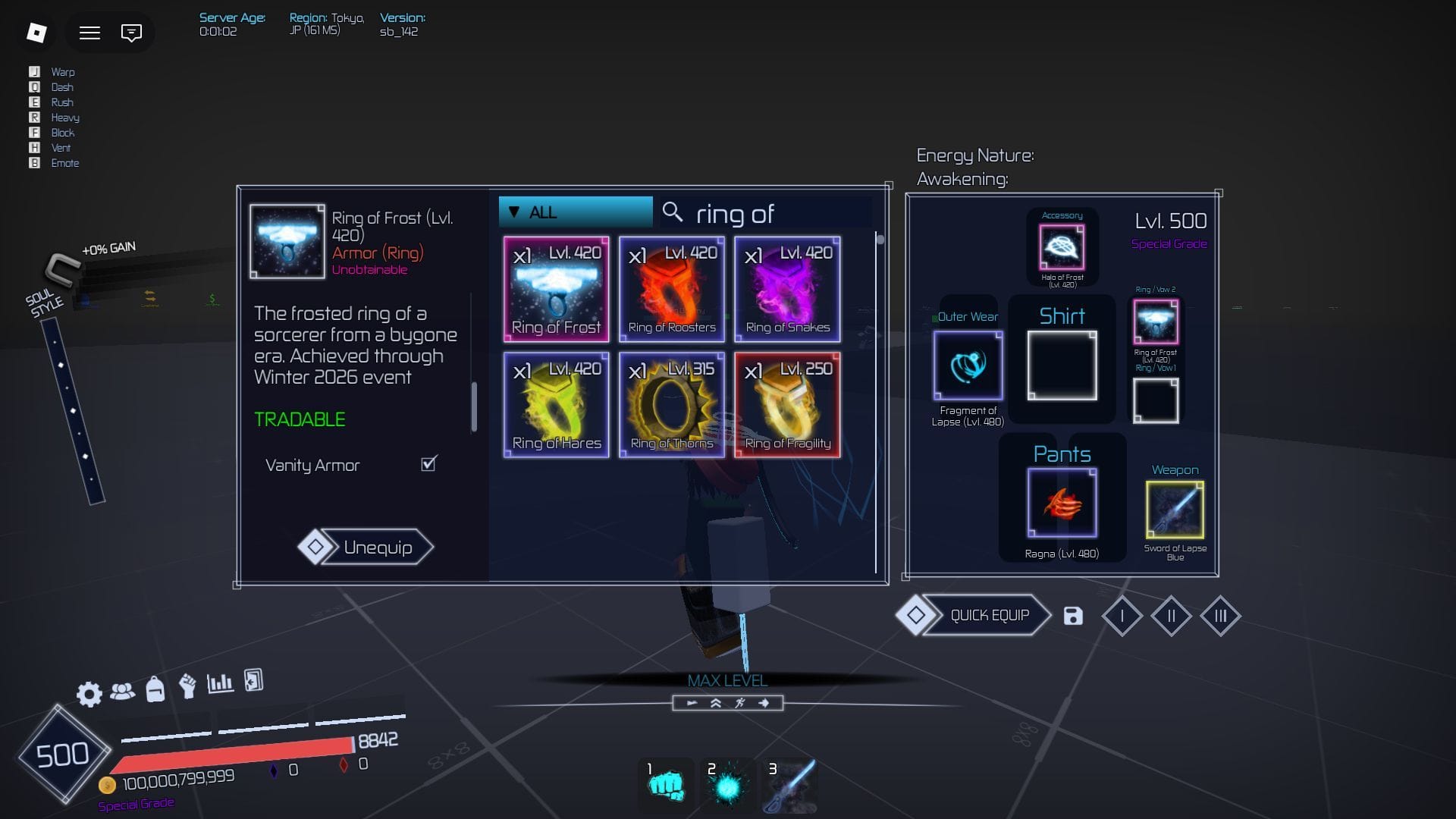 The Ring of Frost can be bought from the Black Market (Image via Roblox)