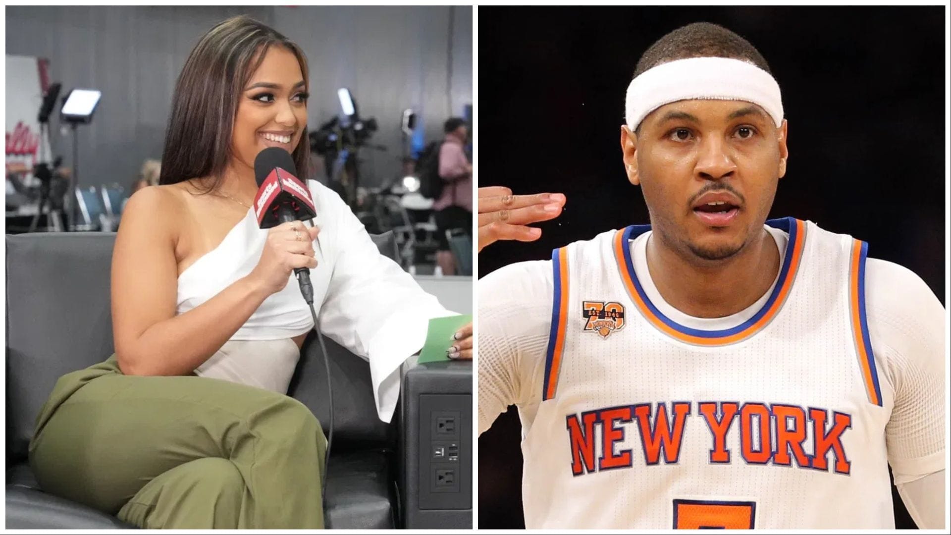 Ashley Nicole Moss and Carmelo Anthony. (Photos: IMAGN)