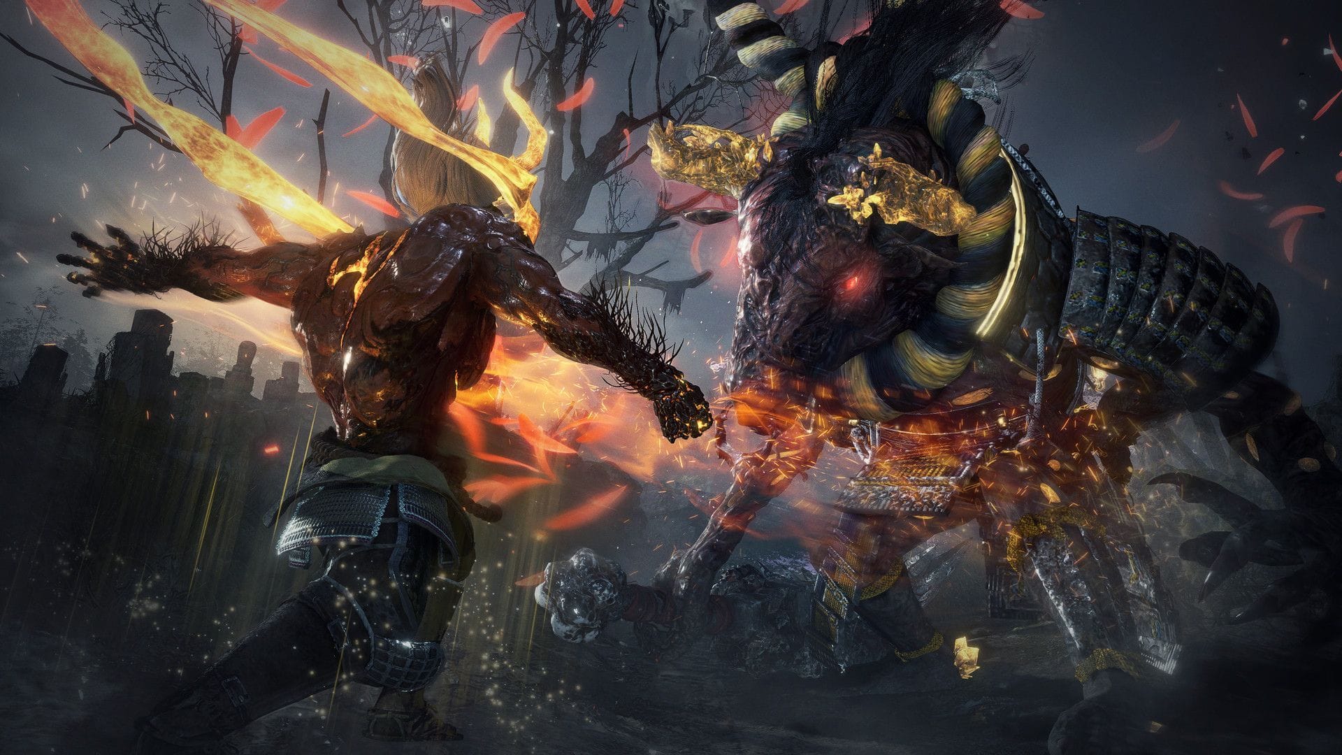 La mécanique Yokai Shift dans Nioh 2 permet de prendre la forme et les pouvoirs de démons et de monstres vaincus (Image via Koei Tecmo)