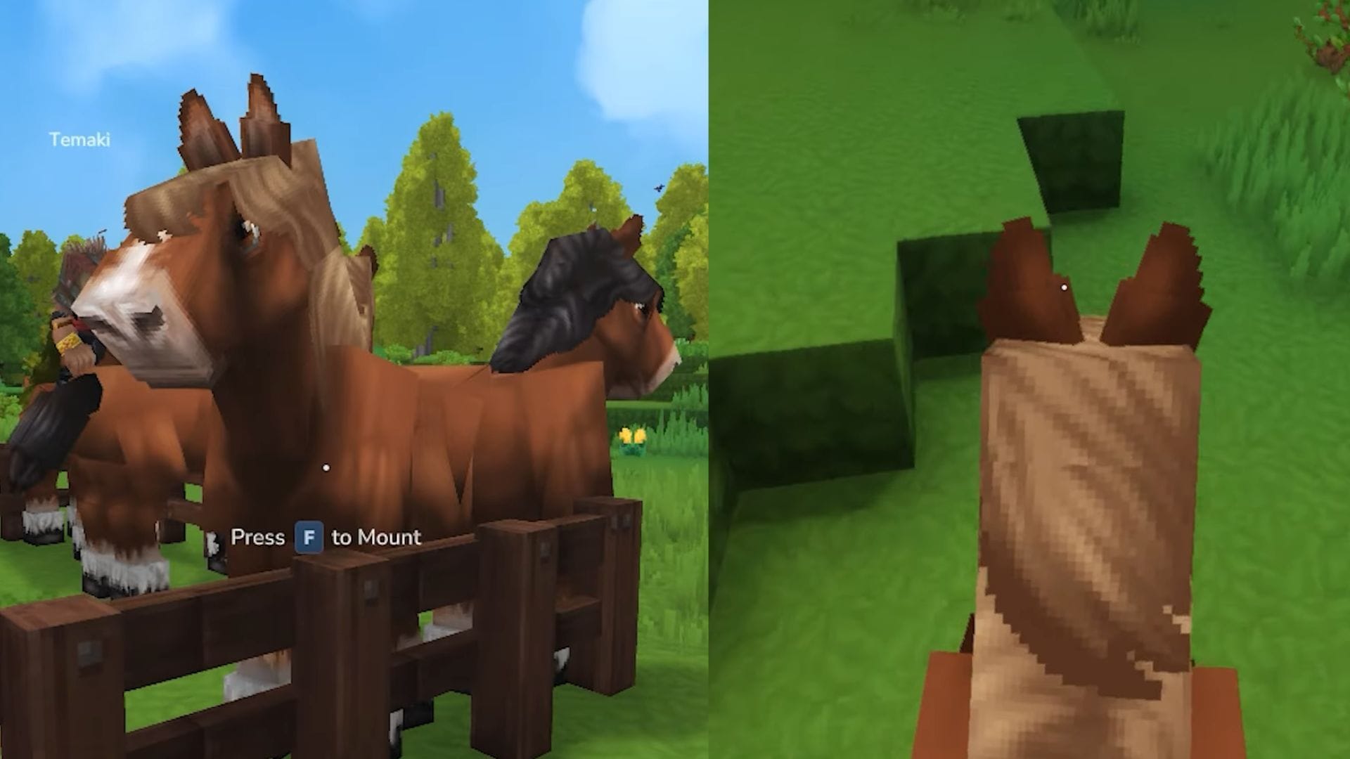 Riding a horse (Image via Hypixel Studios/YT@Gtatiger2)