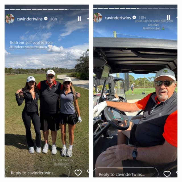 Jake Ferguson&rsquo;s fianc&eacute;e, Haley Cavinder, enjoys a golf outing with her twin sister