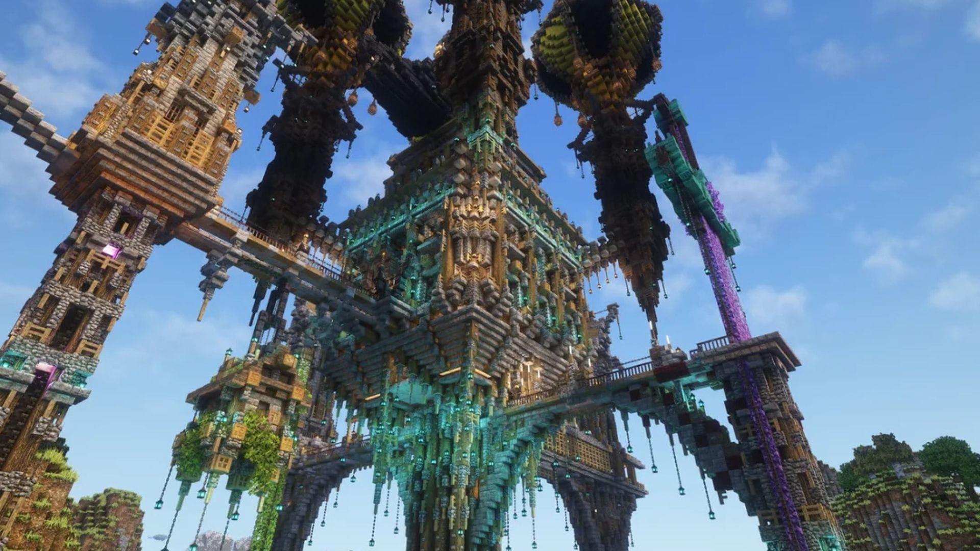 Minecraft player showcases incredible medieval steampunk castle build