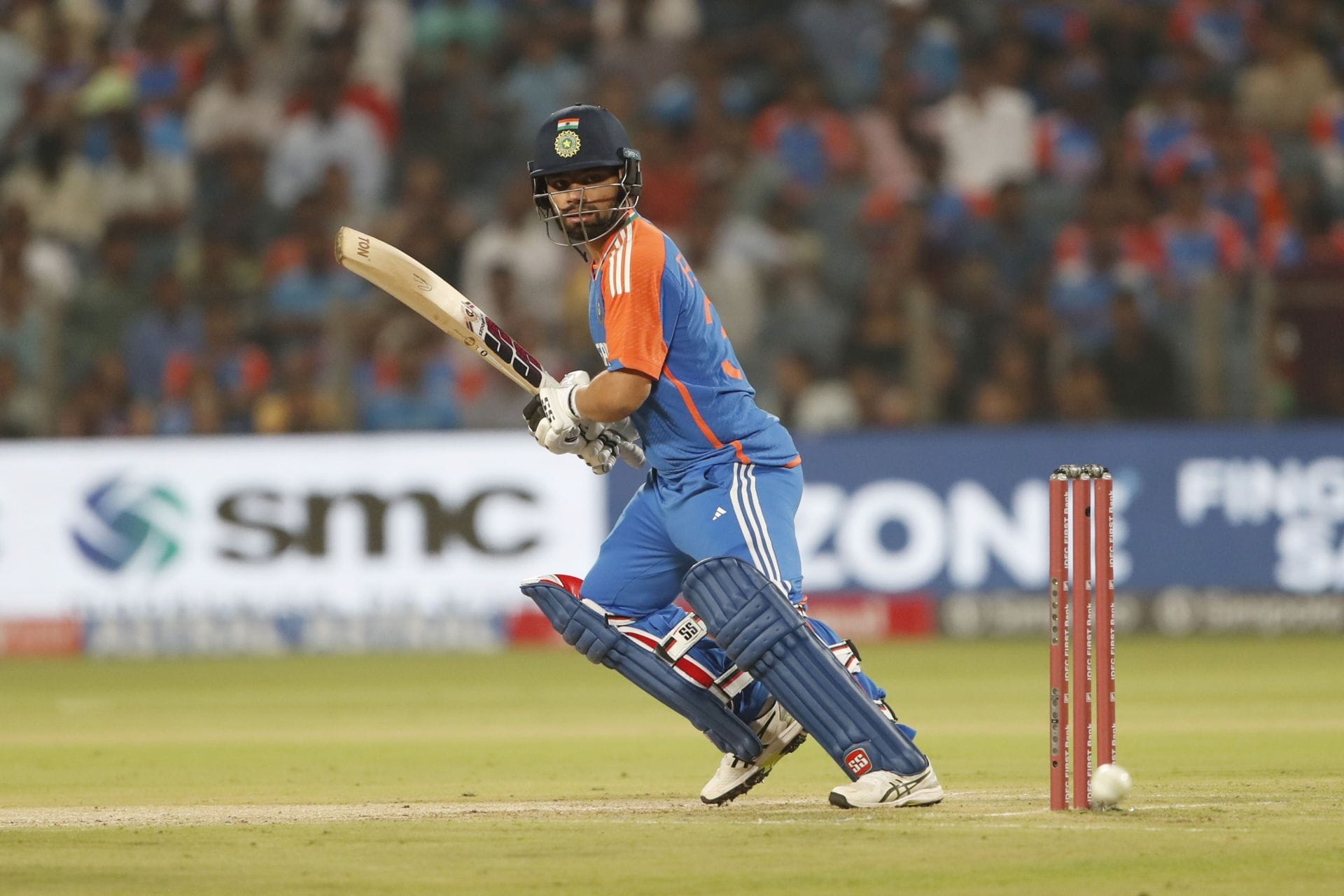 Rinku Singh struck four fours and three sixes during his unbeaten 44-run knock. [P/C: Getty]