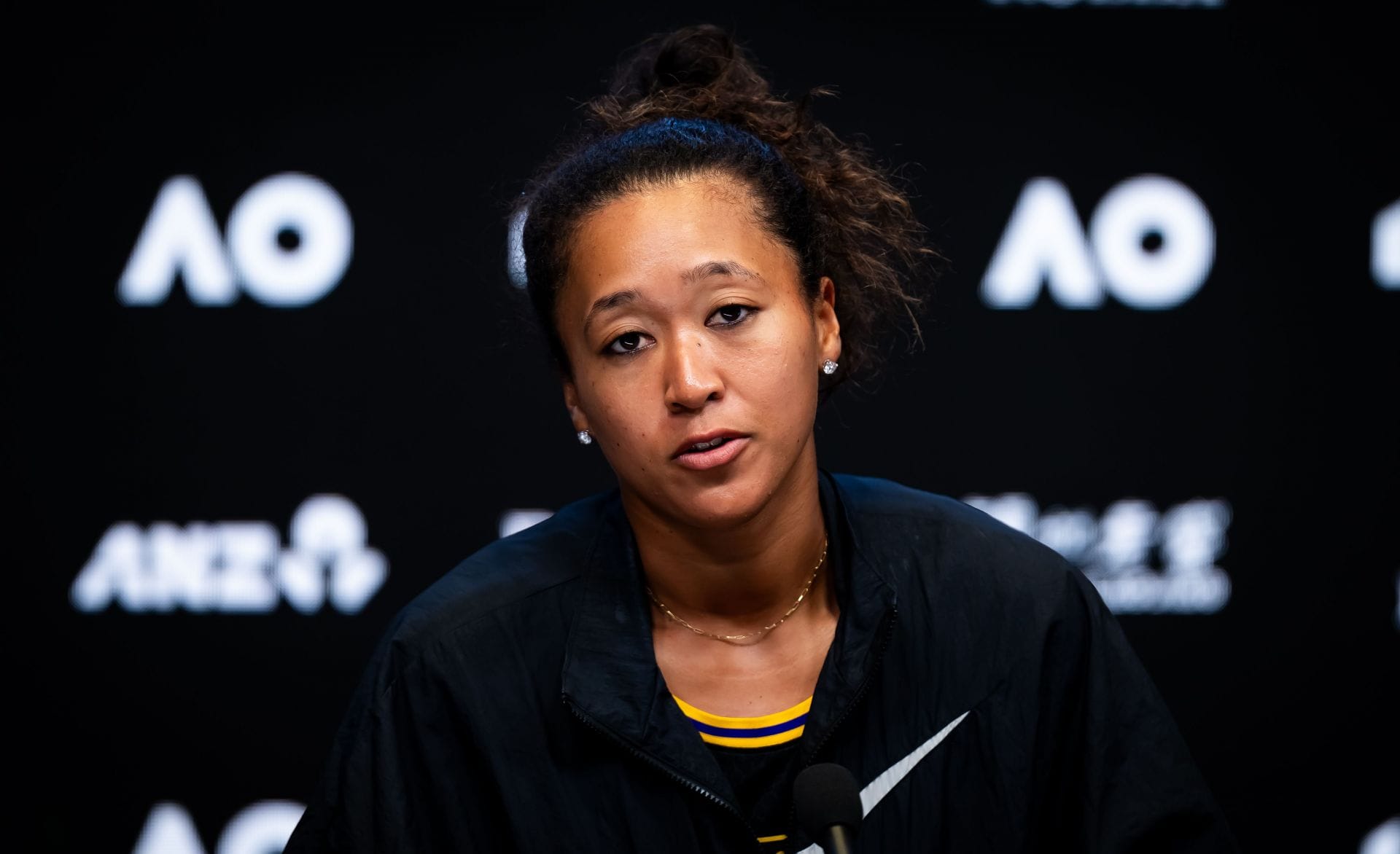 Naomi Osaka during a press conference at the 2026 Australian Open (Source: Getty)