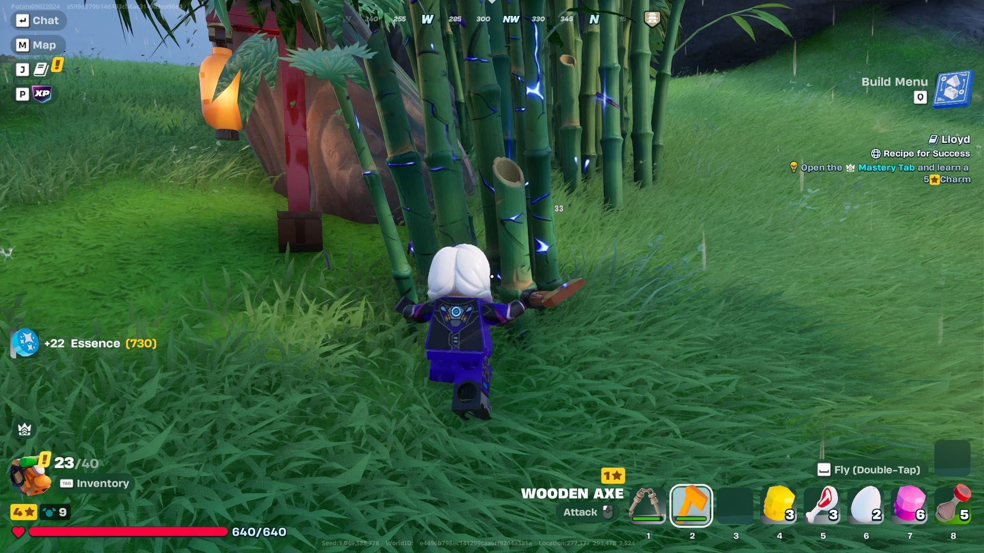 Chop down Bamboo and add it to your inventory (Image via Epic Games)