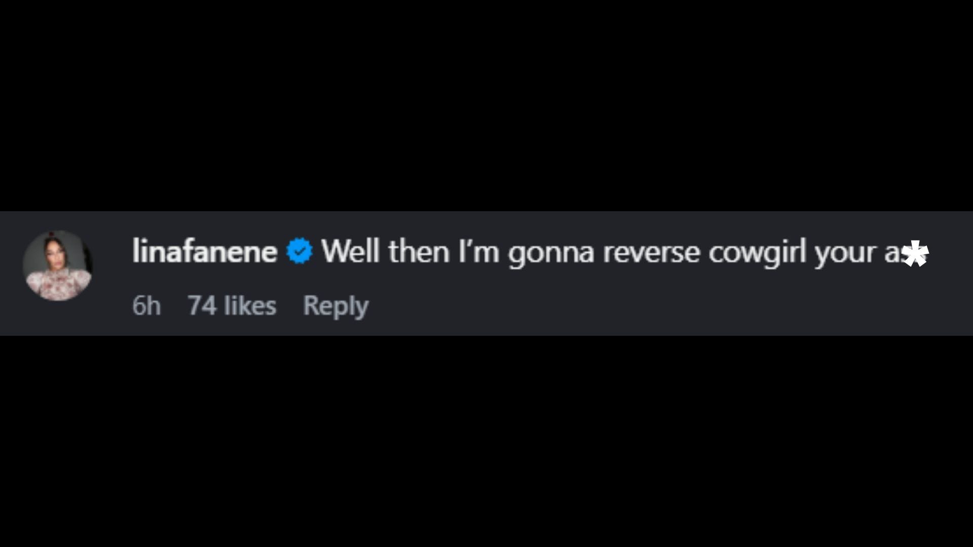 Screenshot of Nia Jax's comment [Image via @rhearipley_wwe on Instagram]