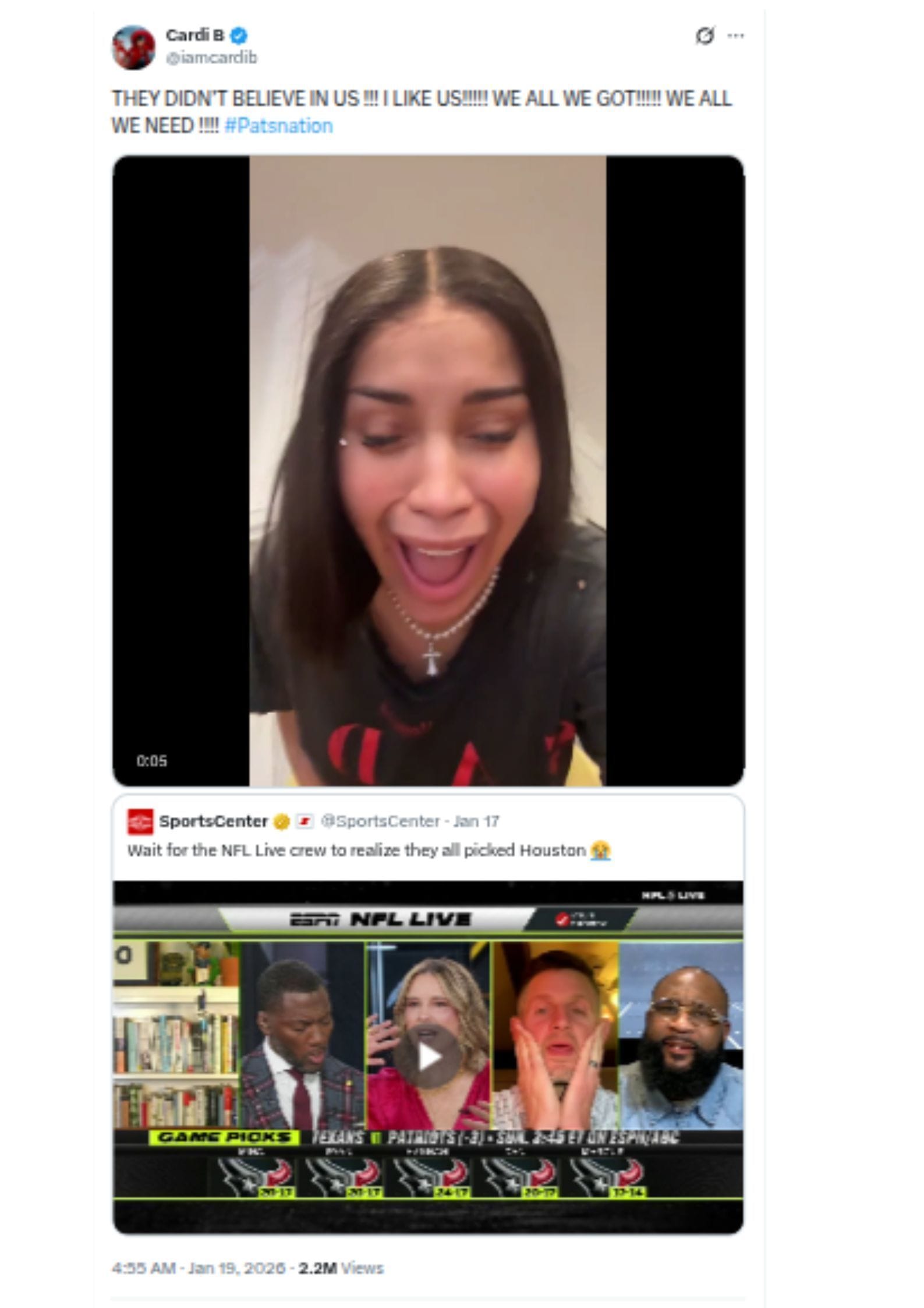 Zdroj: (Via X/ @iamcardib)