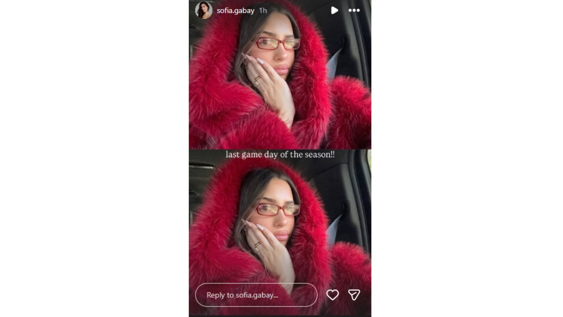 Londonova priateľka Sofia sa podelila o pohľad na jej herný outfit. (Kredit: @sofia.gabay)