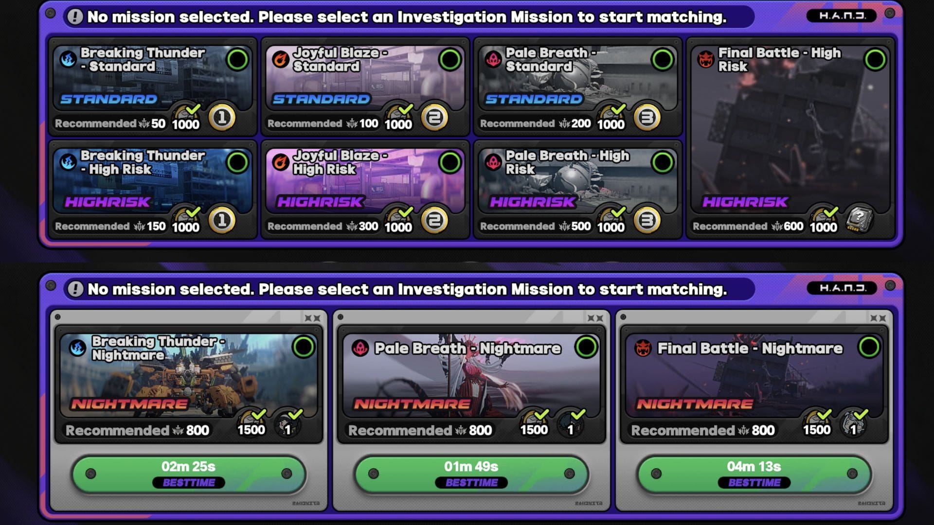 Typy fází režimu společného vyšetřování (snímek přes HoYoverse)