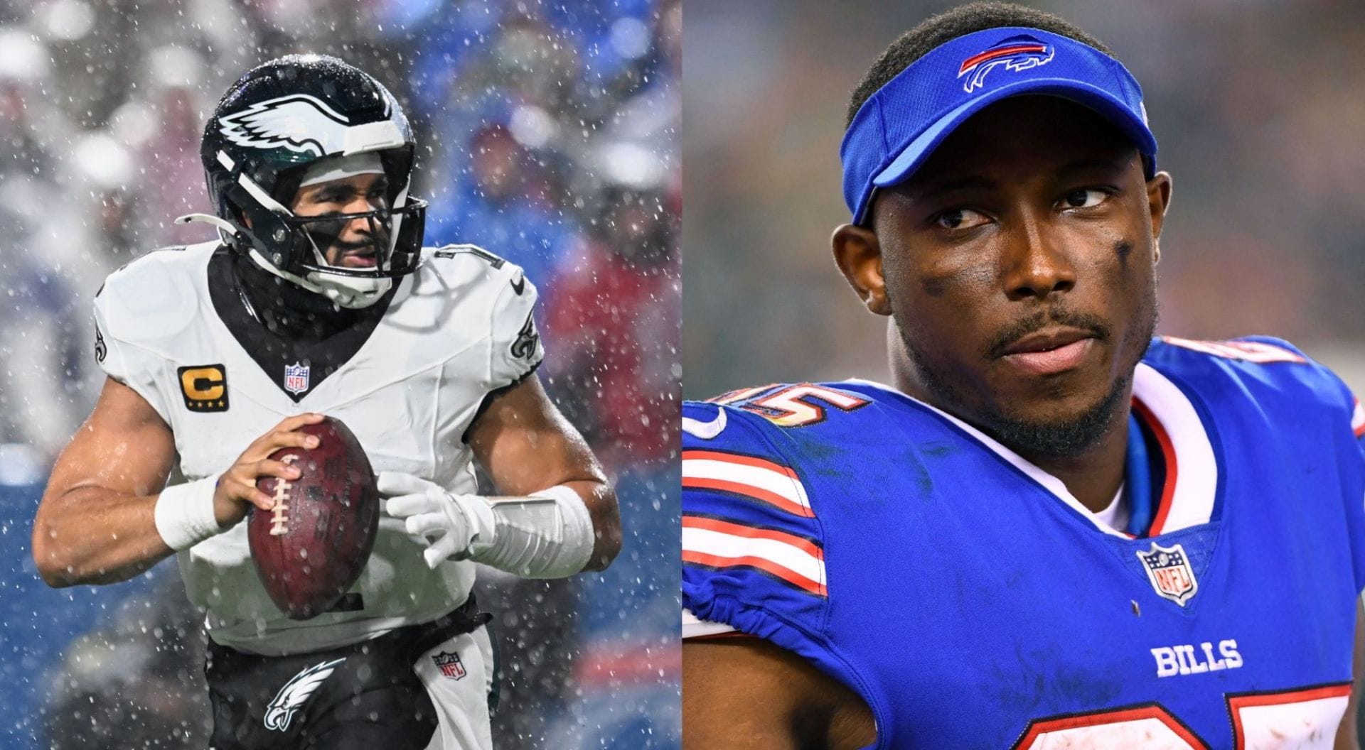 Jalen Hurts and LeSean McCoy collage