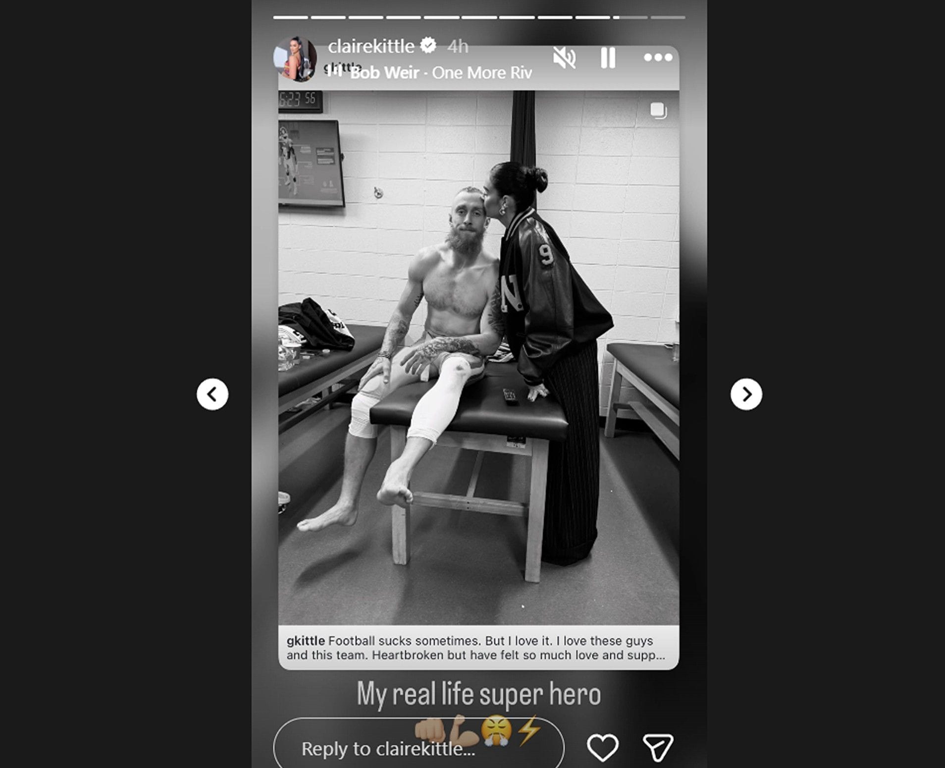 George Kittle's wife Claire reacts with five-word message to TE/@clairekittle's heartfelt message