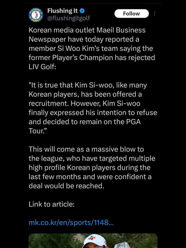Screenshot from Flushingitgolf's X post on Kim / @Flushingitgolf on X
