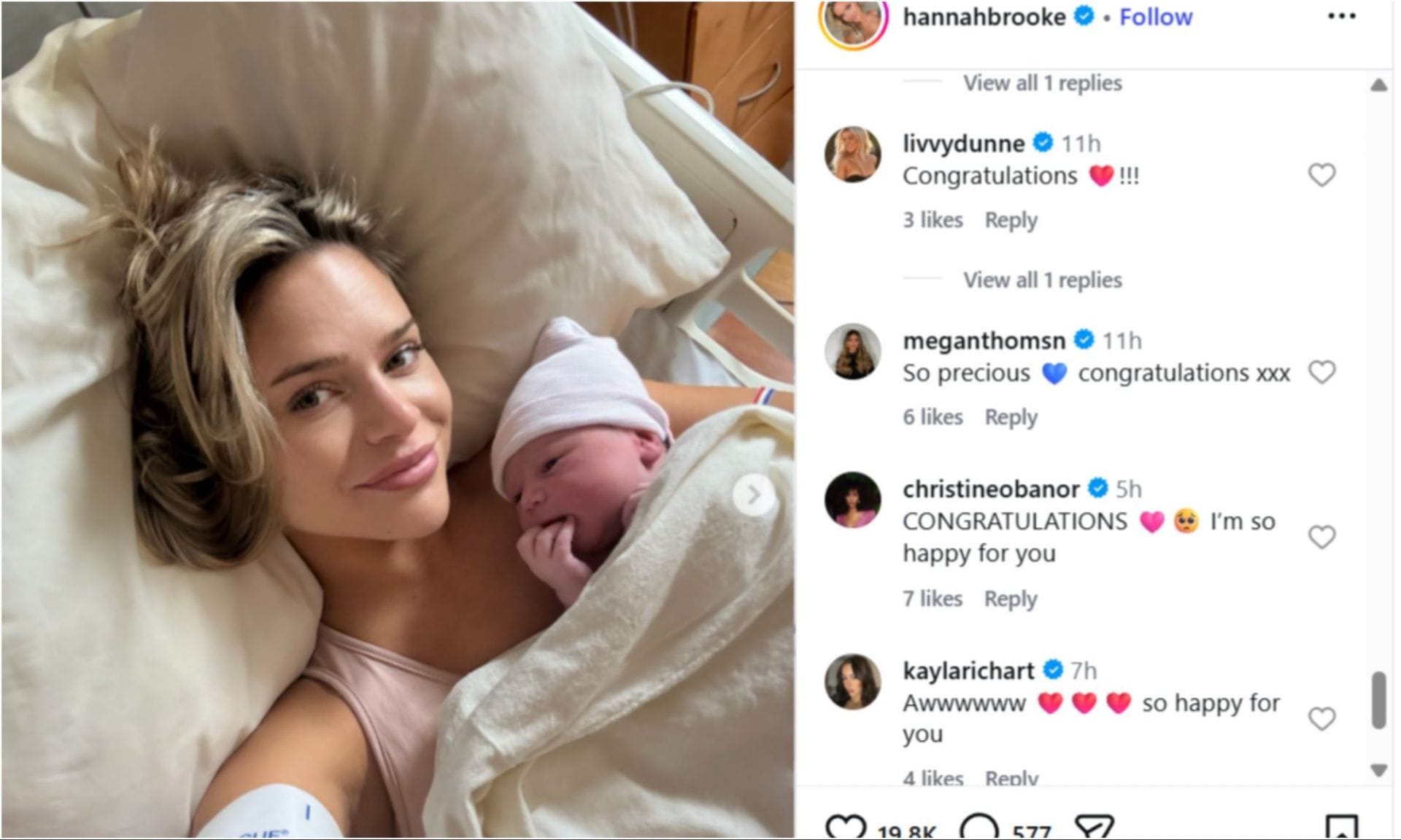 Olivia Dunne drops 1-word react as Jermaine Johnson’s fiancée Hannah Bfiancéennounces birth of baby boy Kayto/@hannahbrooke