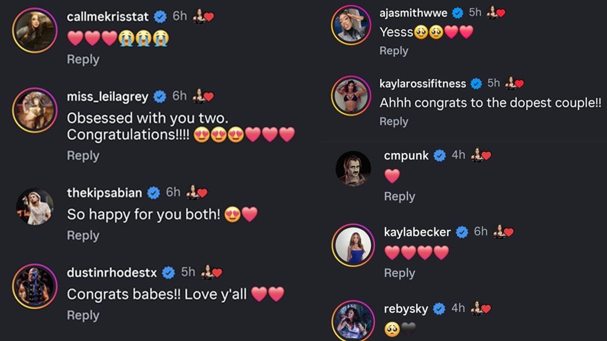 Les stars de la lutte souhaitent Kiera Hogan et Diamante après l'annonce de leurs fiançailles (Image via Instagram de Kiera Hogan) 