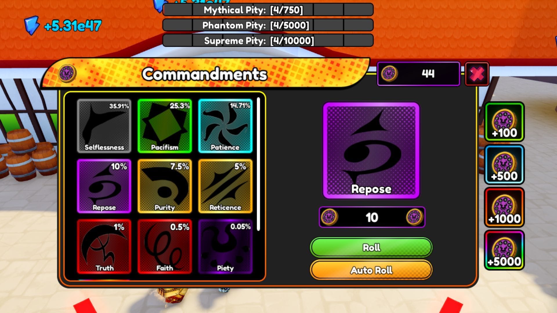 There are ten varieties in the Commandment Gacha (picture from Roblox)