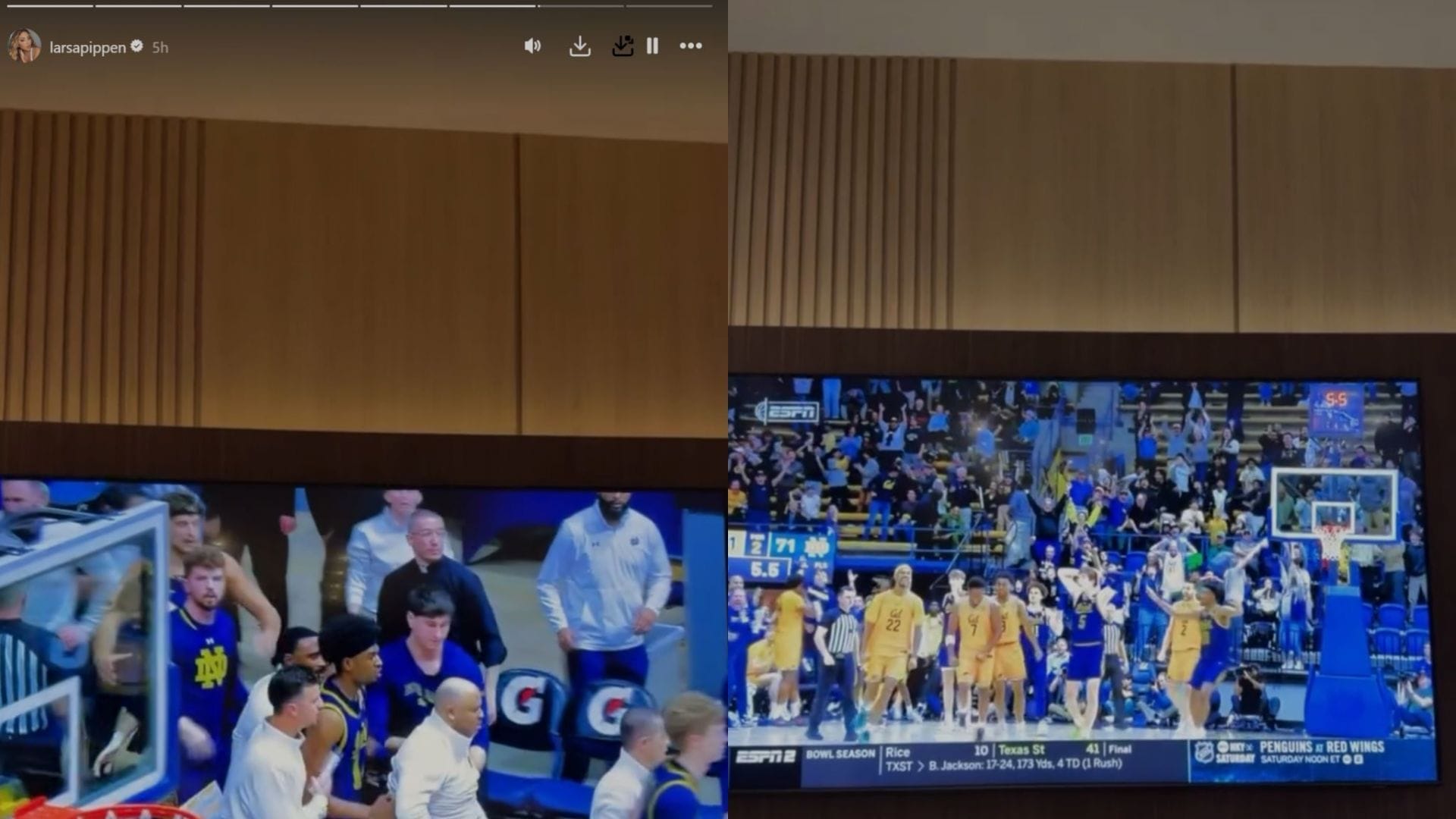 Screenshots from @larsapippen/ IG