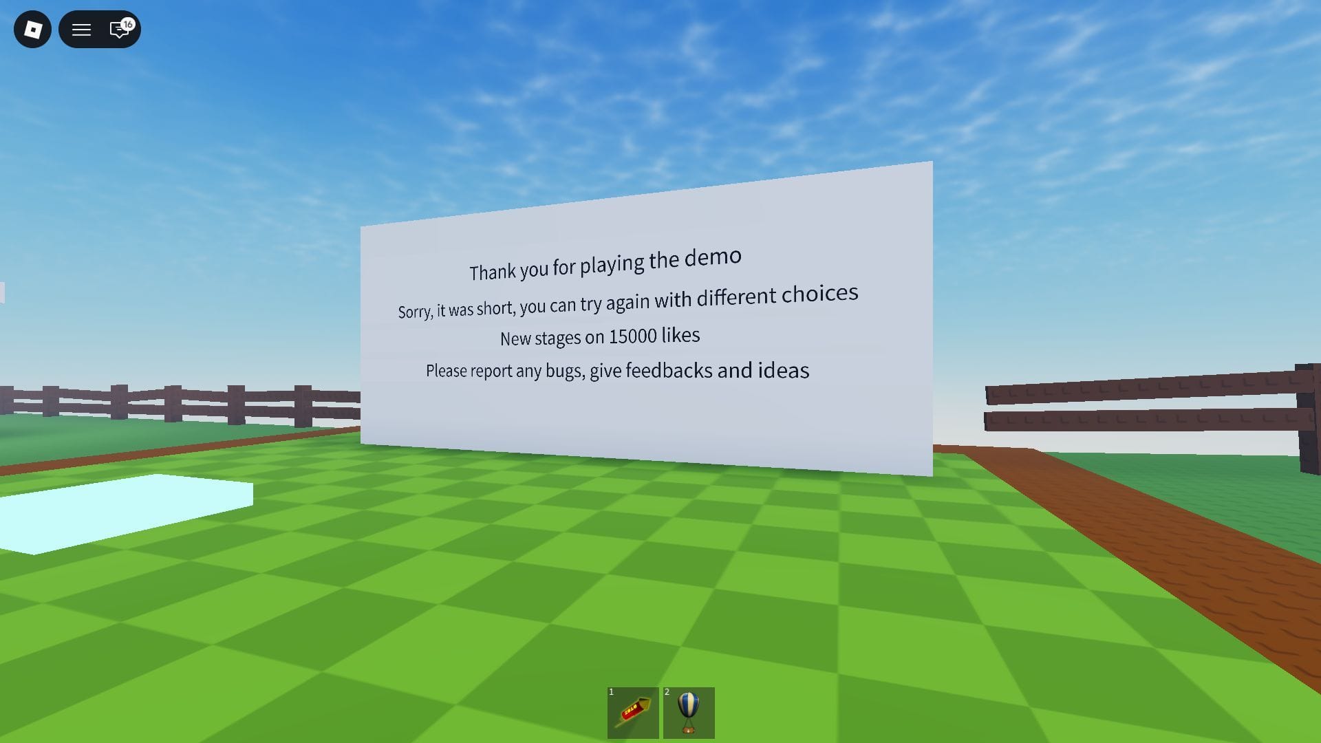 Reaching the end (Image via Roblox)