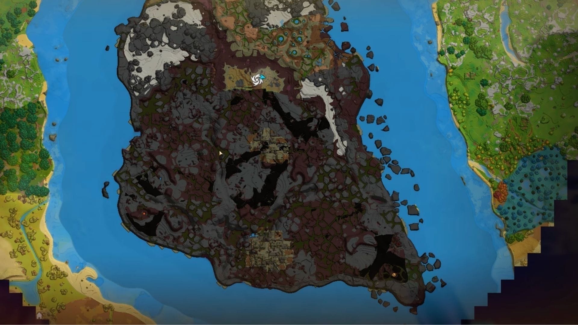 You can harvest Adamantite Ores in the Volcanic Island (Image via Hypixel Studios)