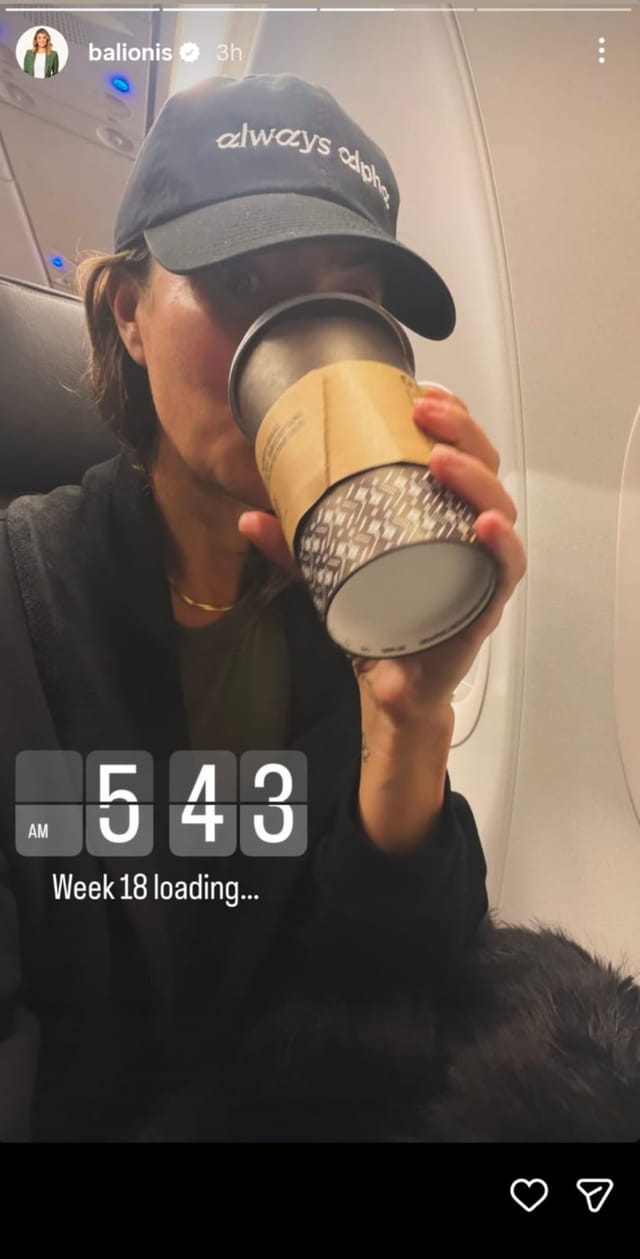 A still from Amanda Balionis's Instagram story (via @balionis)