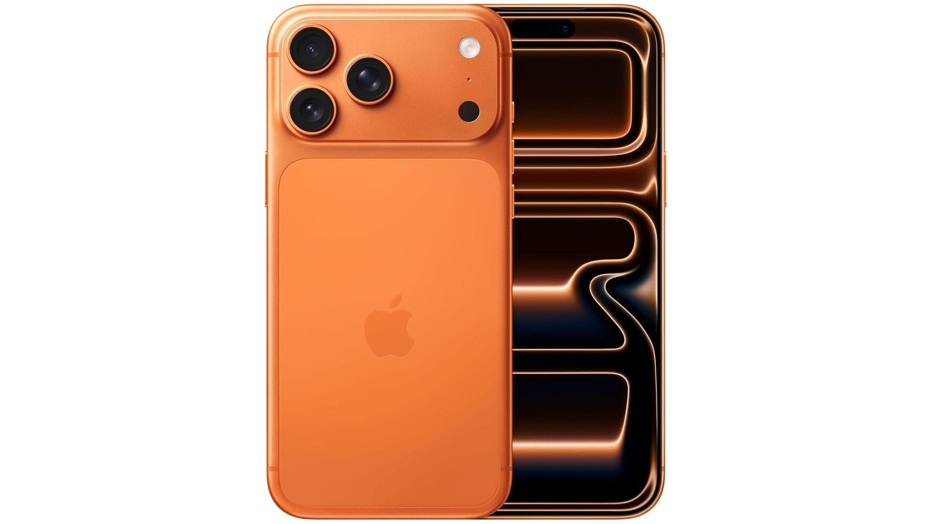 The iPhone 17 Pro Max features a large display and triple rear cameras (Image via Apple)