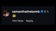 Samantha Irvin reacts to Ciampa's debut. (Image via All Elite Wrestling Instagram)