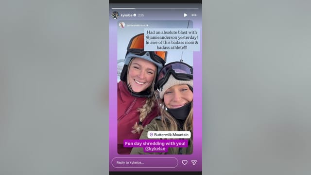 Kylie Kelce rates snowboarding experience with 2x Olympic gold medalist Jamie Anderson (Image Source: Kylie/IG)